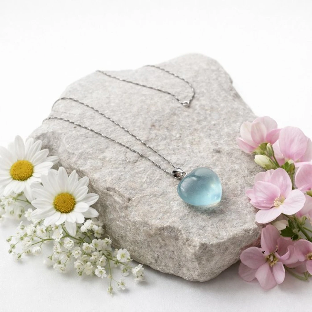 Aquamarine - Silver - Necklace