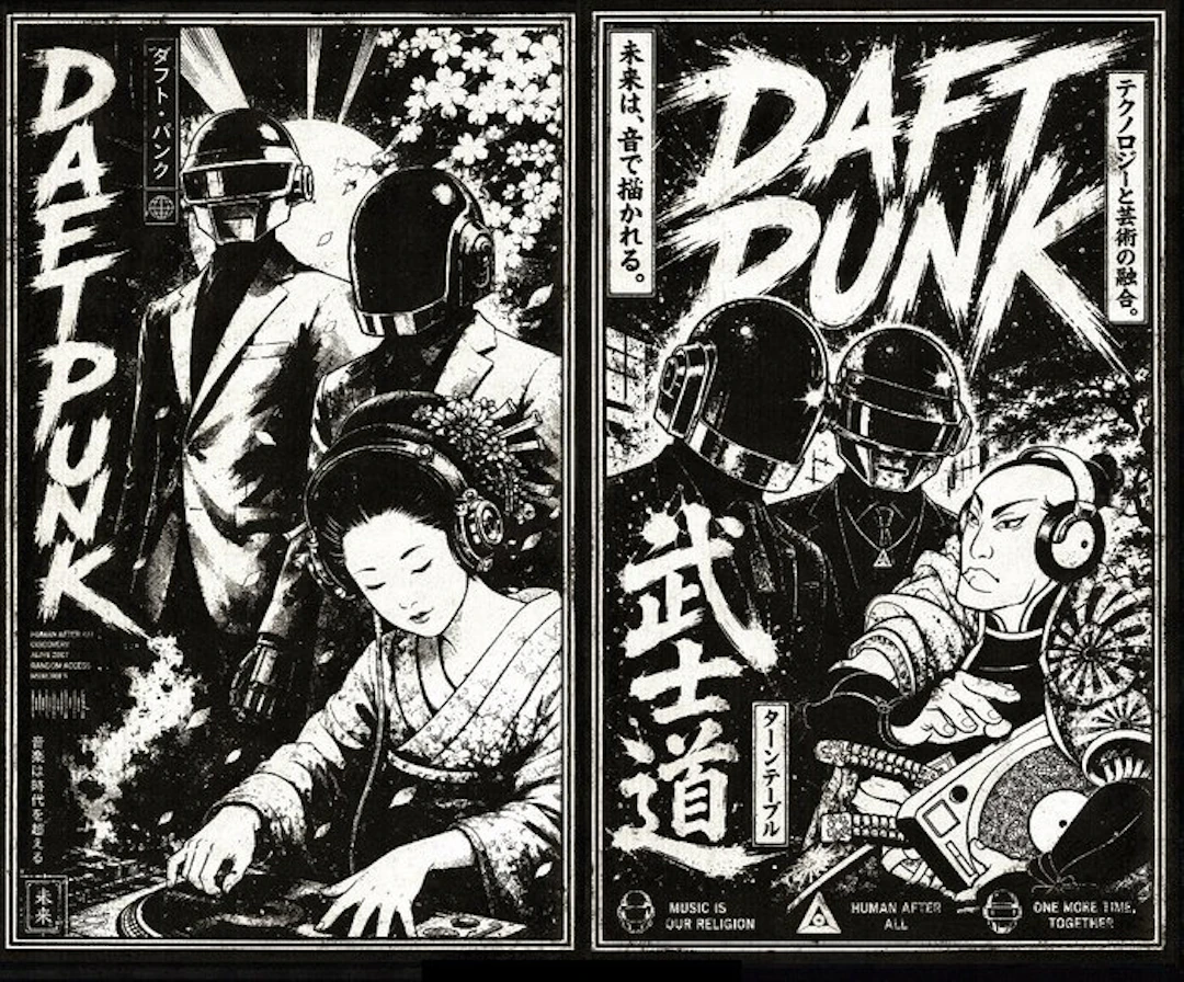 Æ (XX-XXI) - Daft Punk – Human After All – Mixed Media Triptych