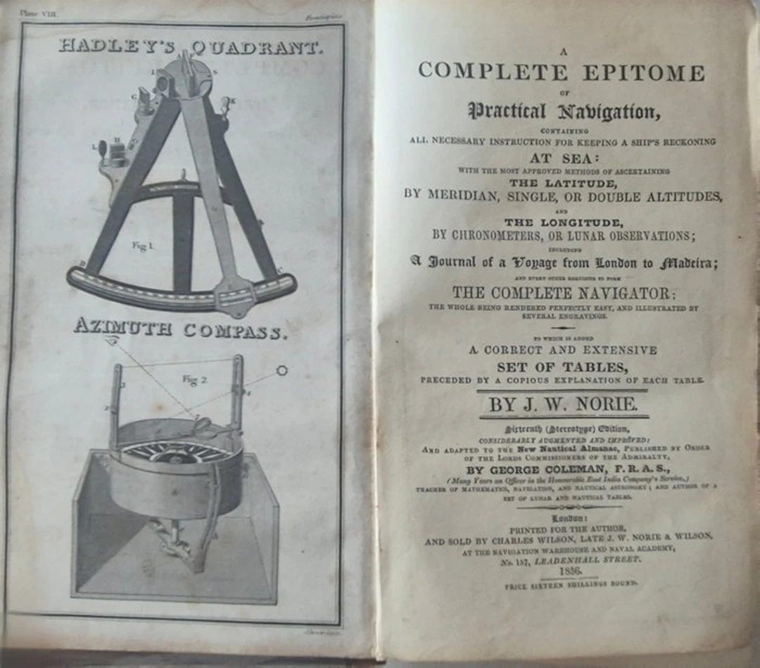 J. W. Norie - A Complete Epitome of Practical Navigation - 1856