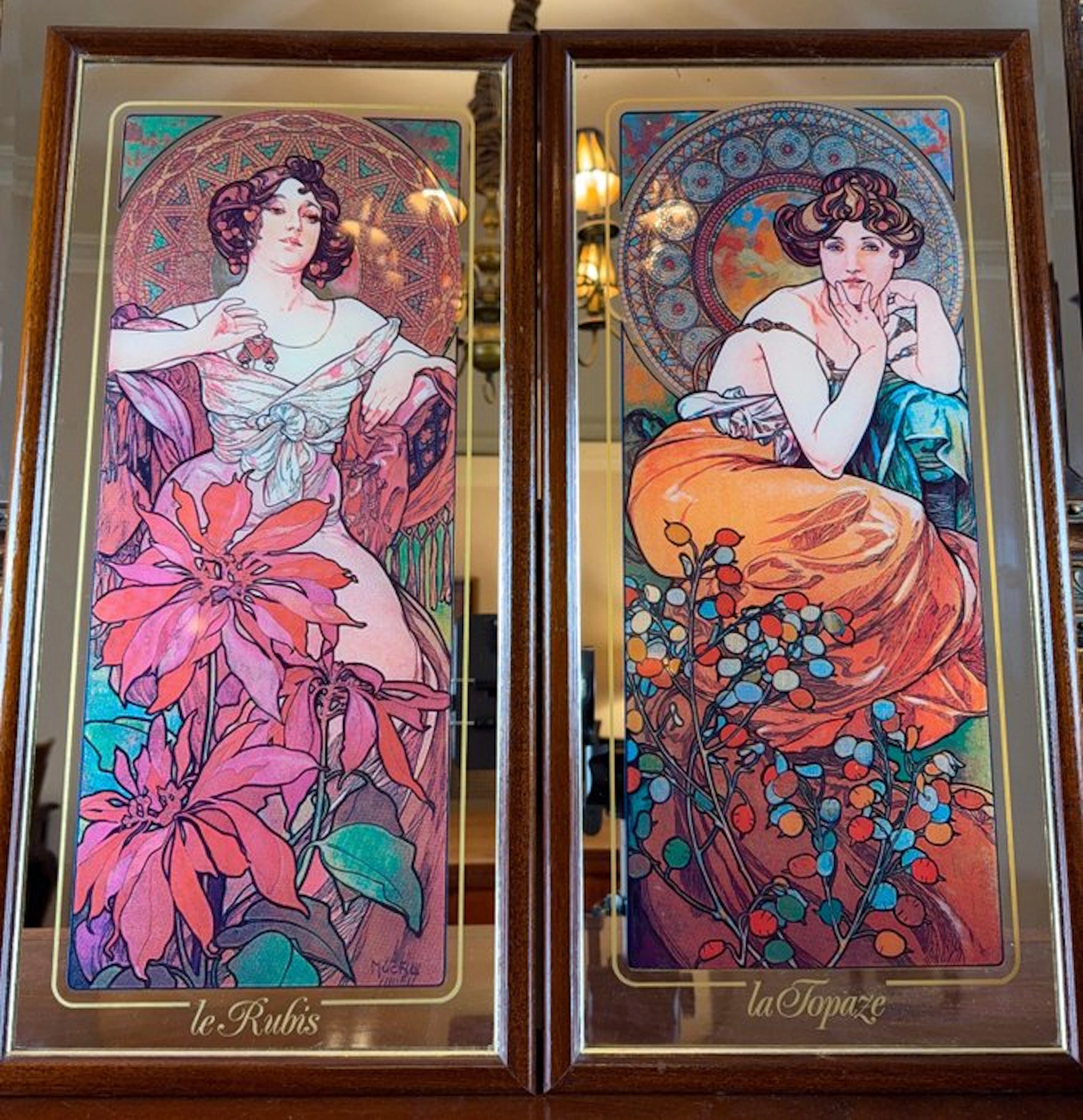 Alphonse Mucha (après) - Wall mirror (2)- "Rubis"...
