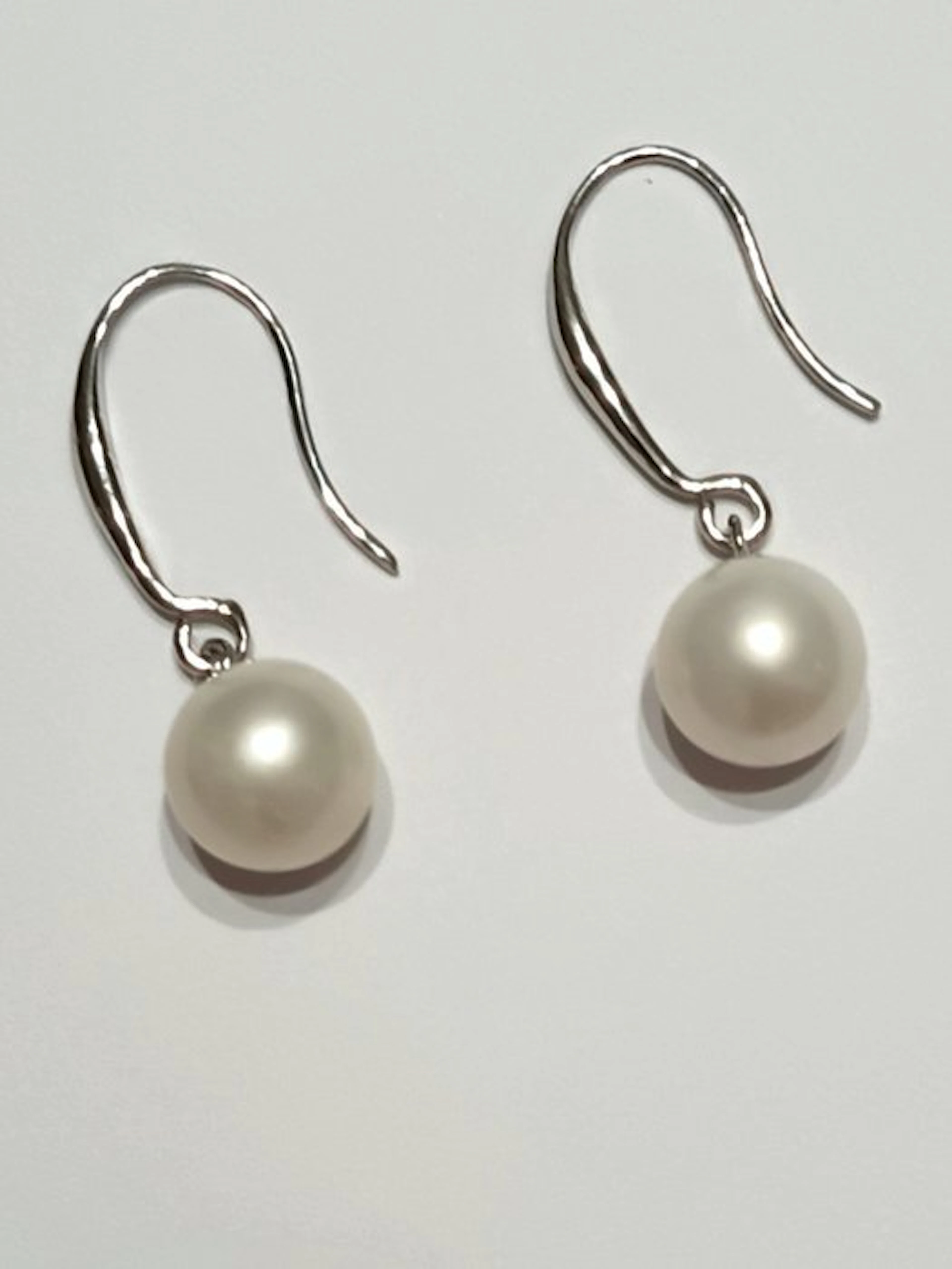 No reserve price - Earrings - 14 kt. White gold Pearl
