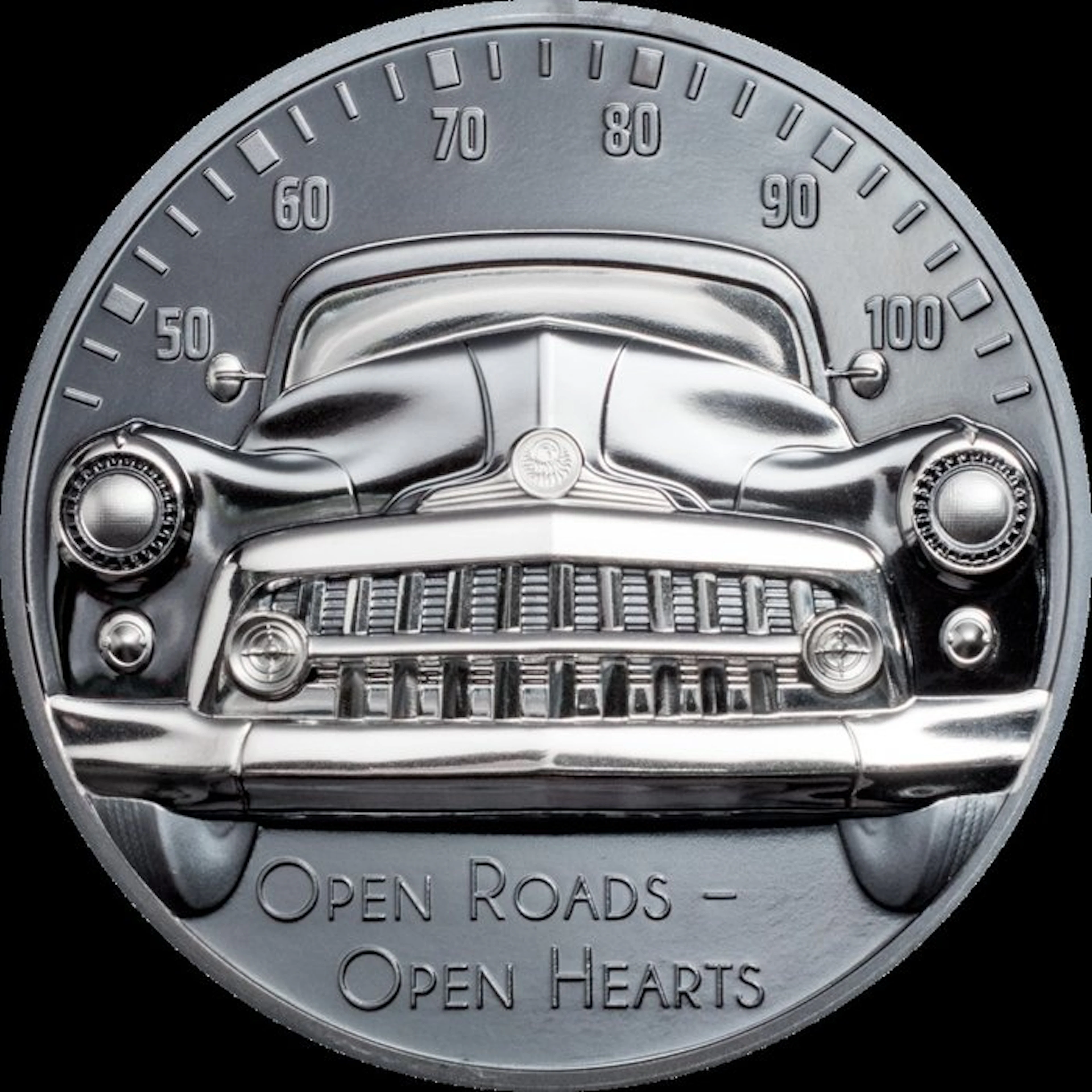 Cook Islands. 10 Dollars 2021 Open Roads - Classic Car Black Proof 2 Oz, (.999)