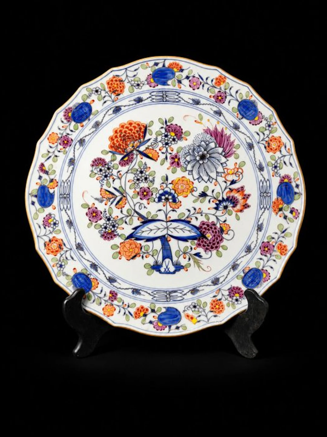 Meissen - Cipolla blu colorato - Piatto da portata D.34cm...