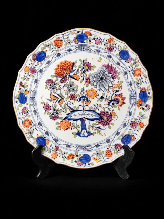 Meissen - Cipolla blu colorato - Piatto da portata D.34cm...
