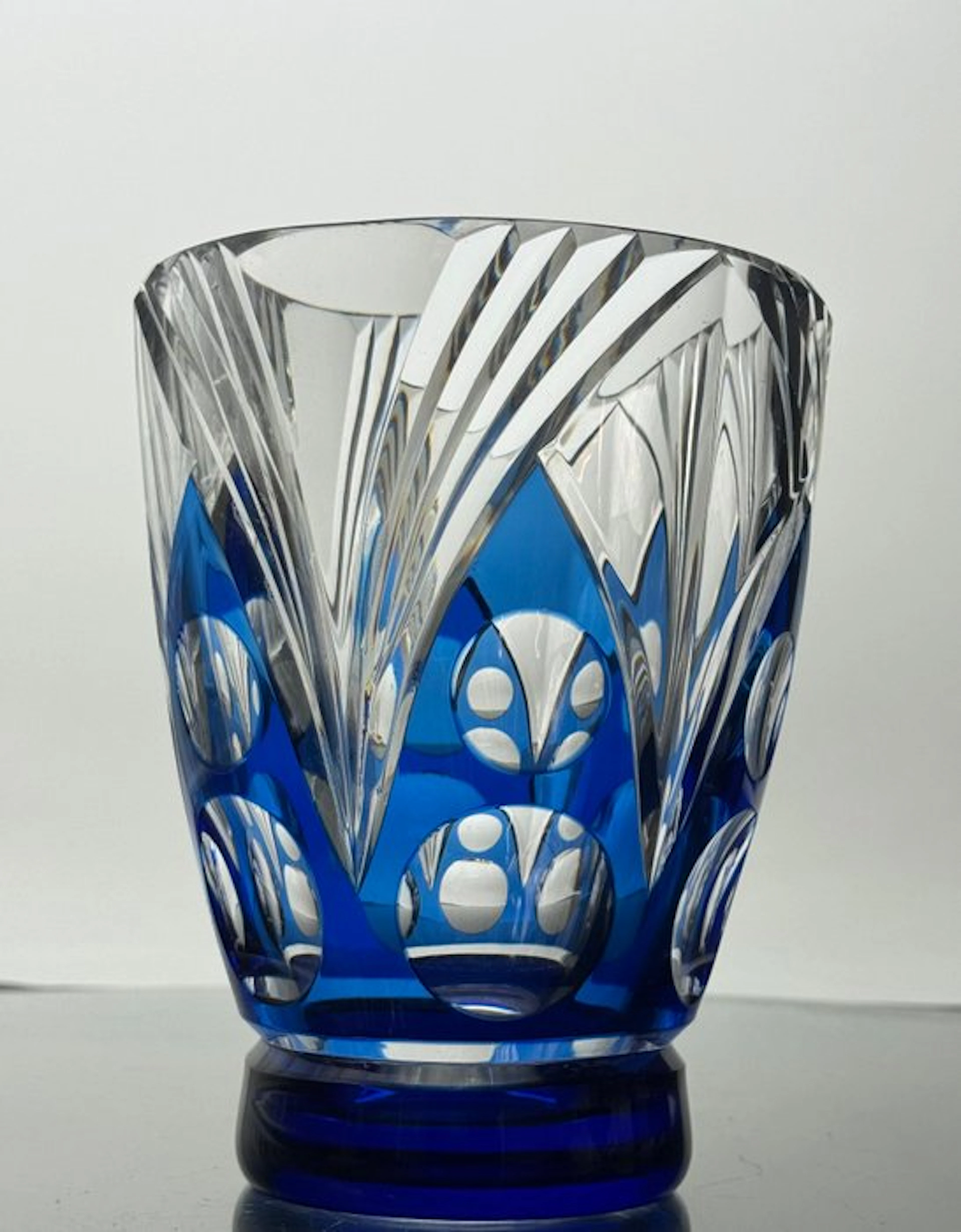 Val Saint Lambert - Vase - Crystal - Blue vase Vsl
