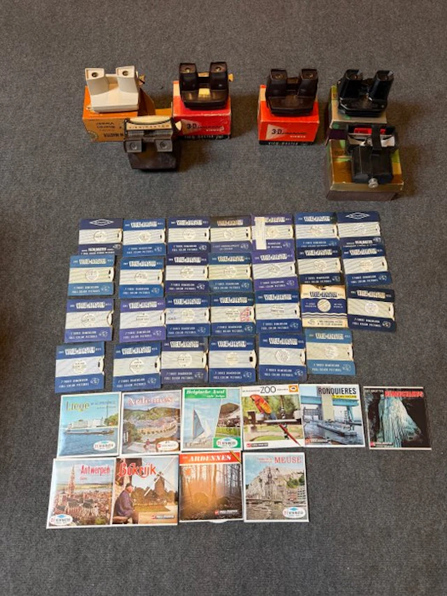 Sawyer's Verzameling viewmaster kijkers en pakjes en 3 set reels Stereo viewer