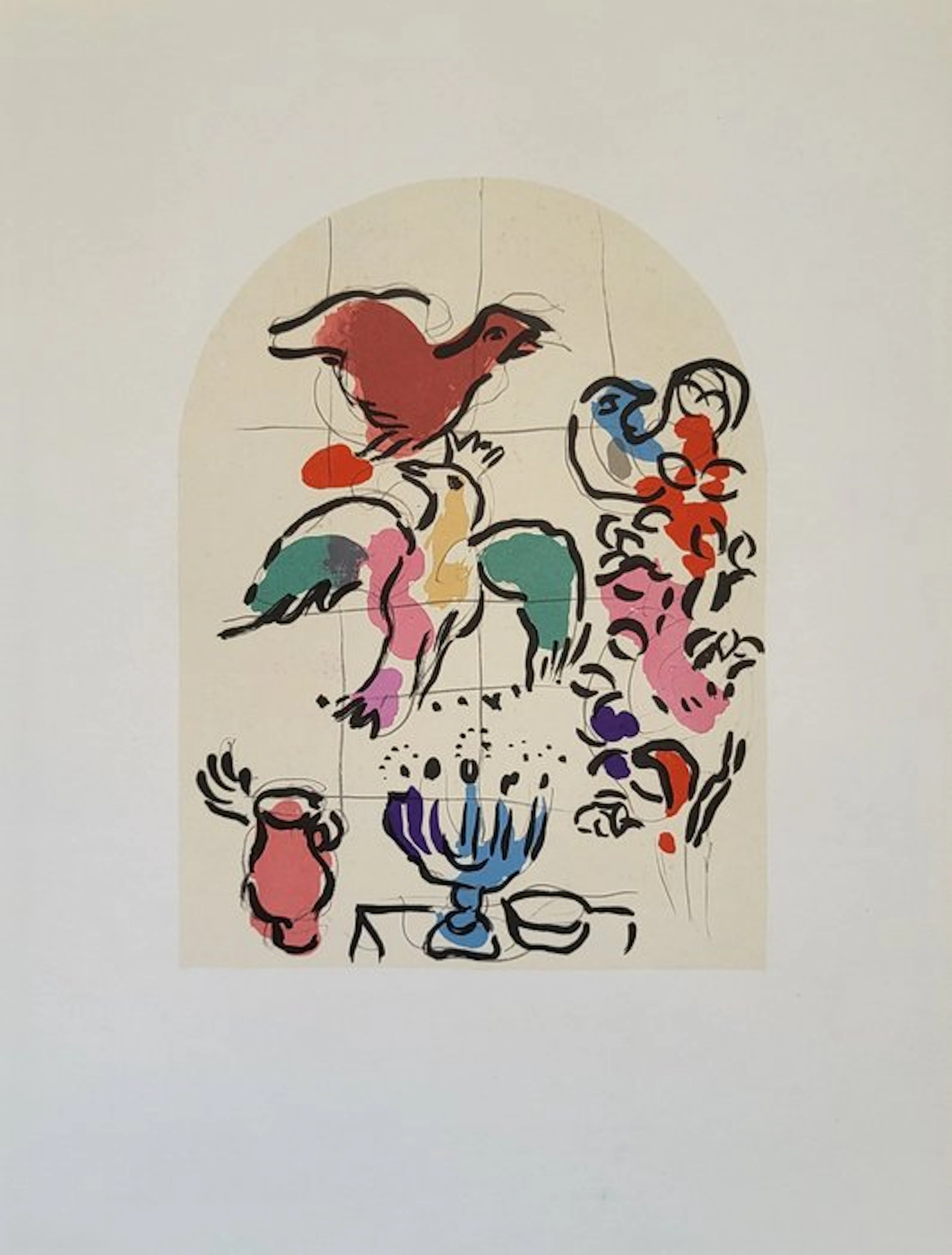 Marc Chagall (1887-1985) - ASHER (double face) pour Vitraux de Jérusalem, 1962