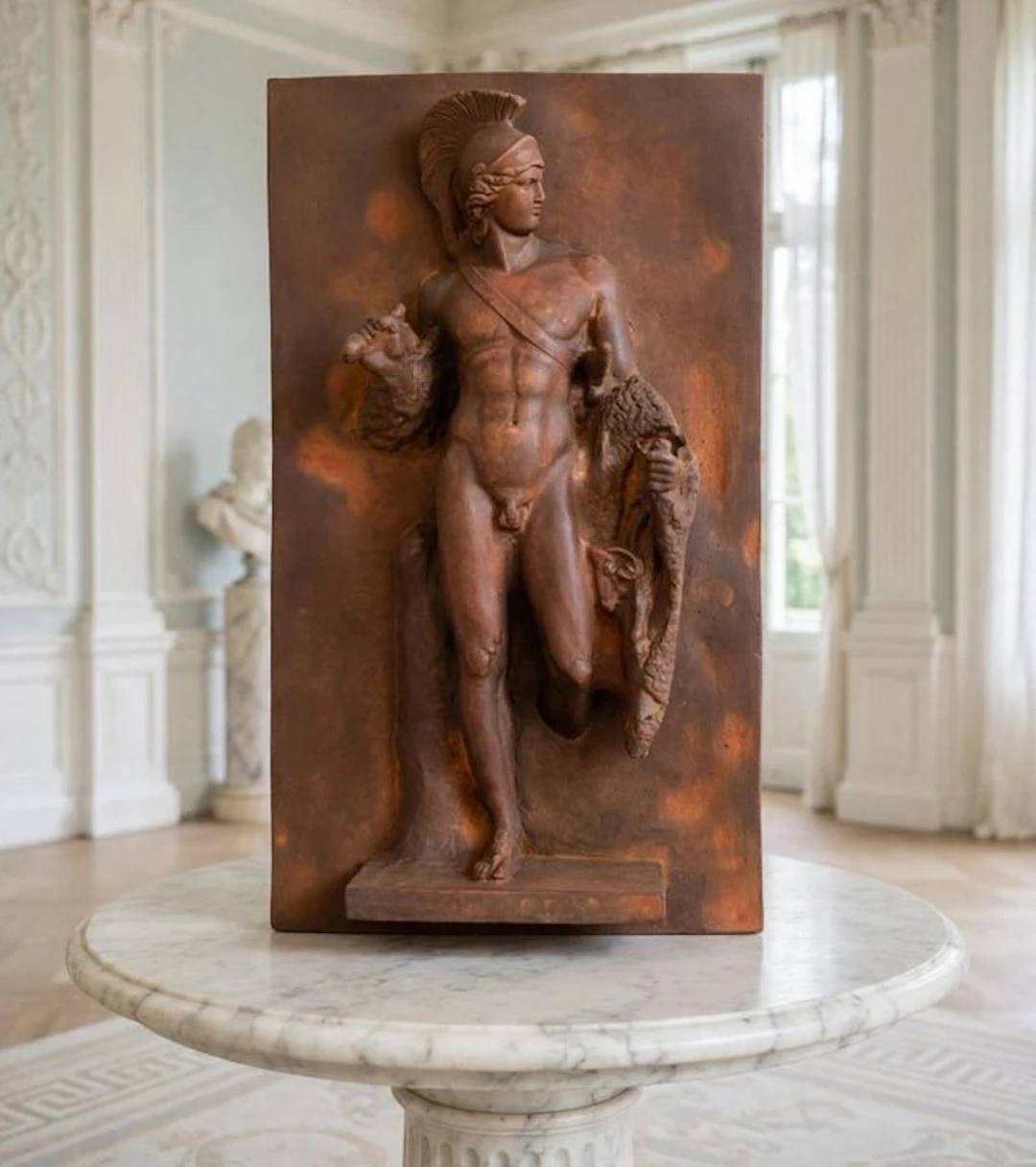 Sculpture, Fregio a muro Apollo Belveredere - 41 cm - Cast Stone