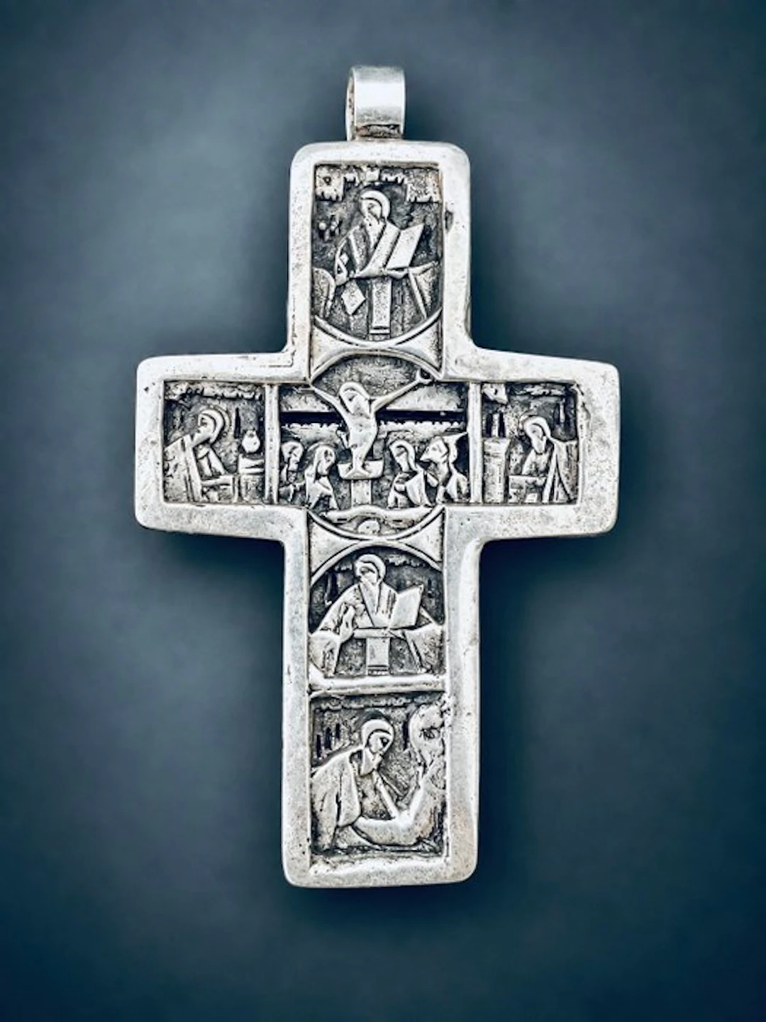 Cross - .875 (84 Zolotniki) silver - 1750-1800 - Orthodox icon cross