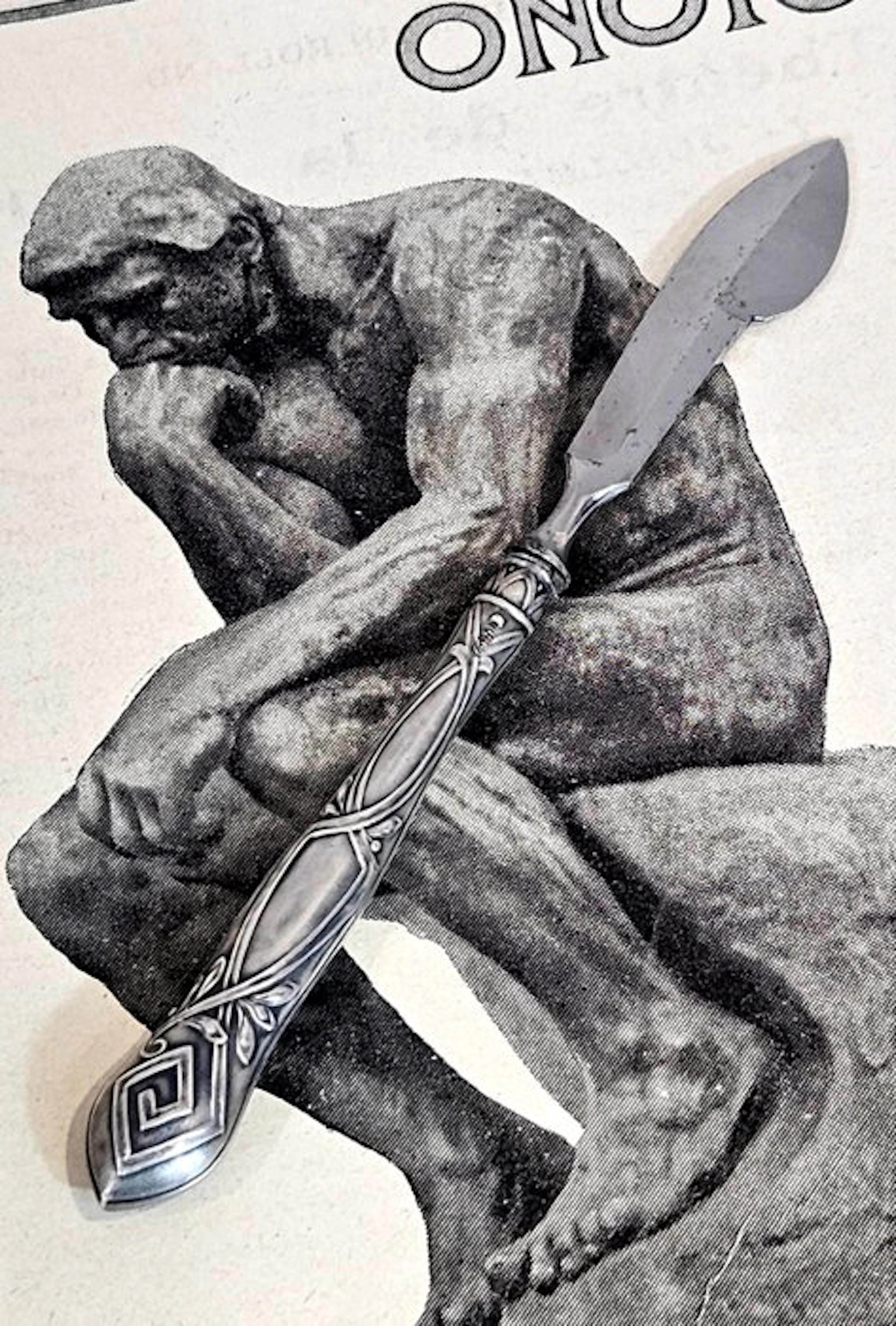 HB - Paper knife - couteau à cire / cire-cachet - .800 silver