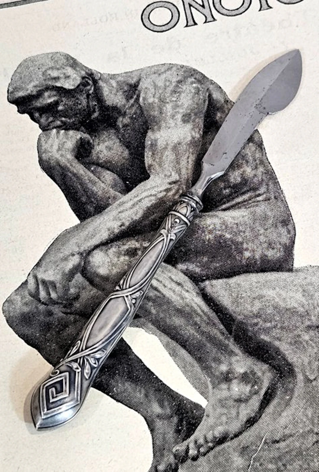 HB - Paper knife - couteau à cire / cire-cachet - .800 silver