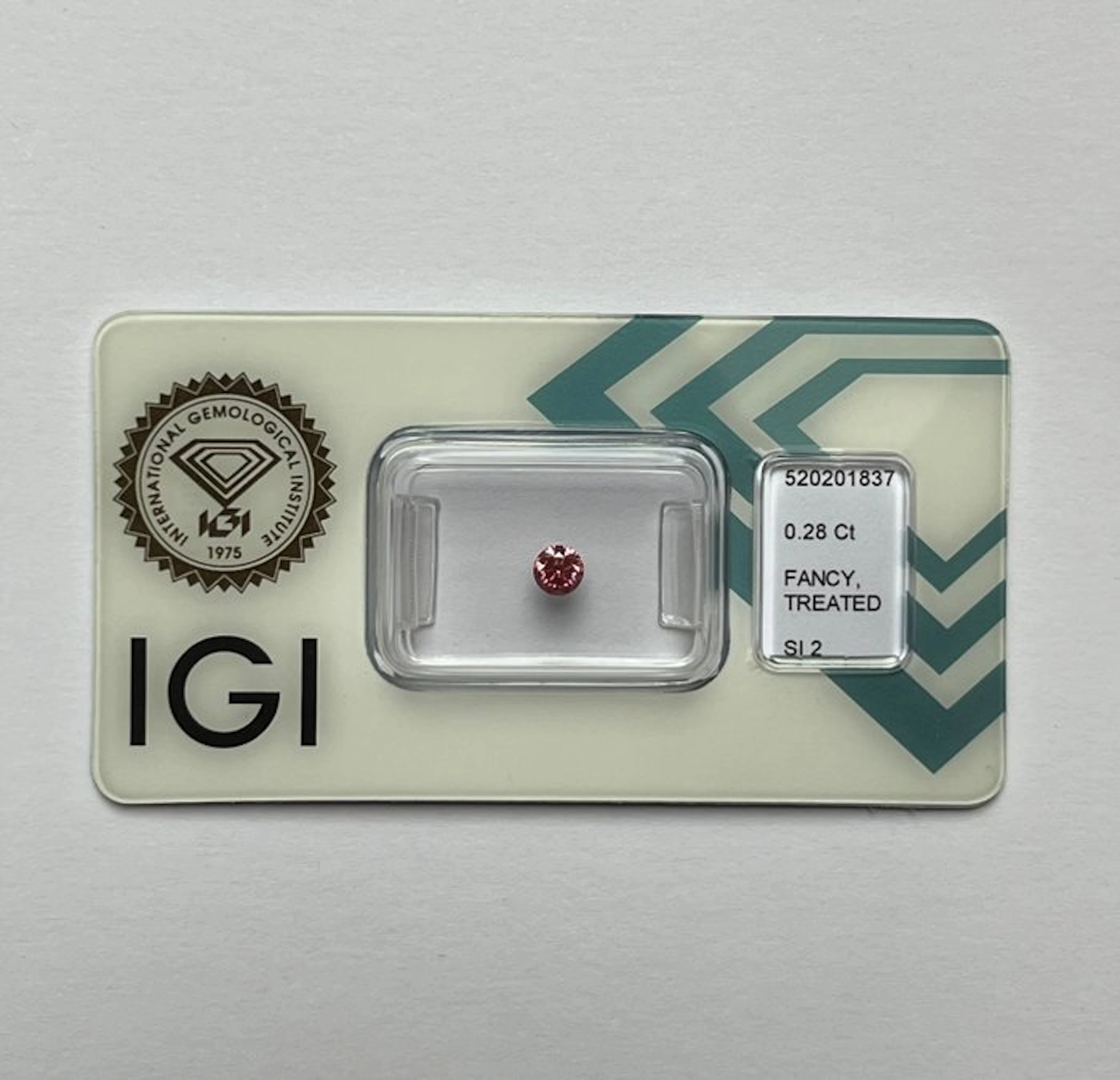 1 pcs Diamond (Colour-treated) - 0.28 ct - Round - Fancy...