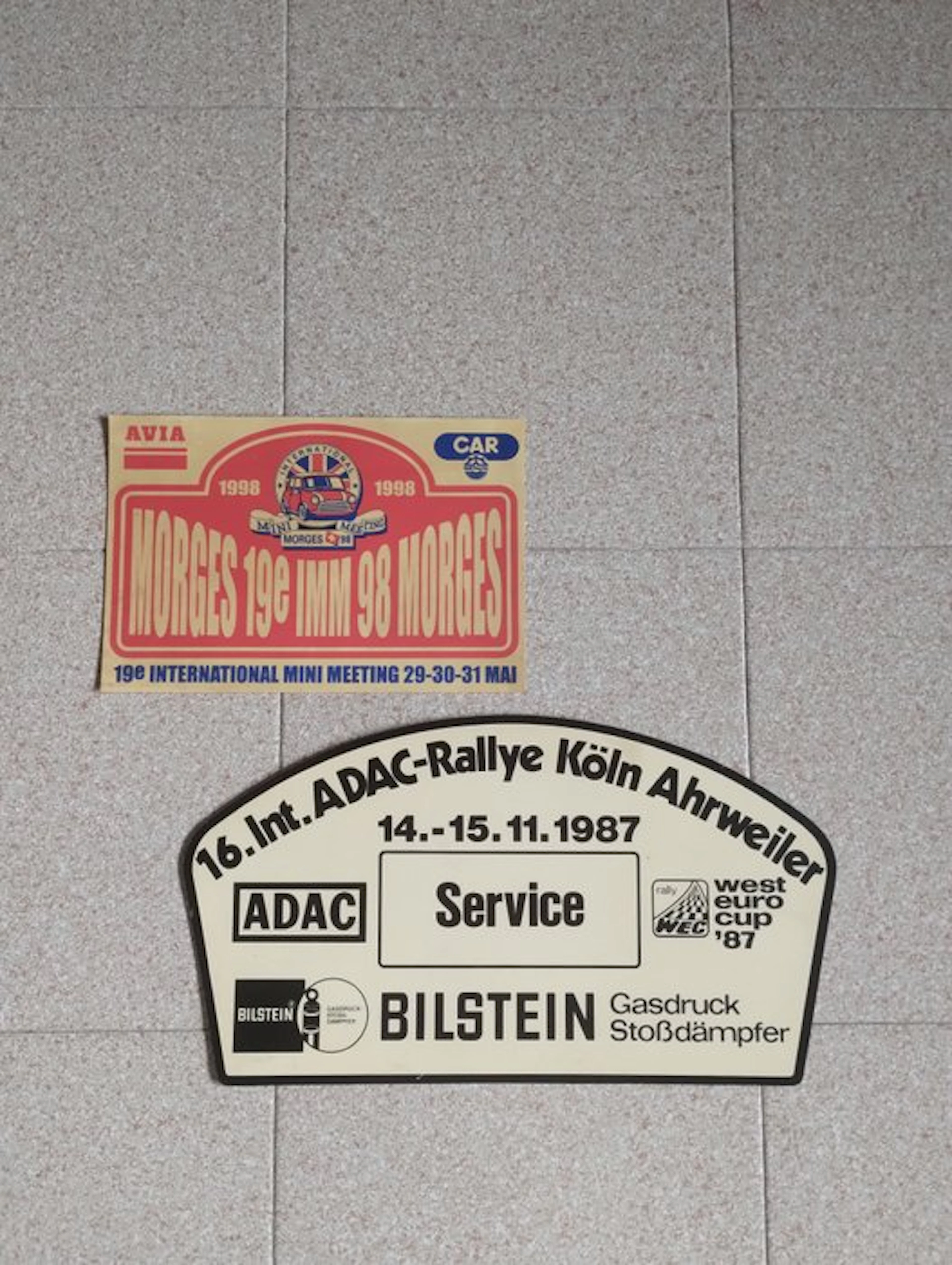 Set of 2 original motorsport signs – ADAC Rallye...