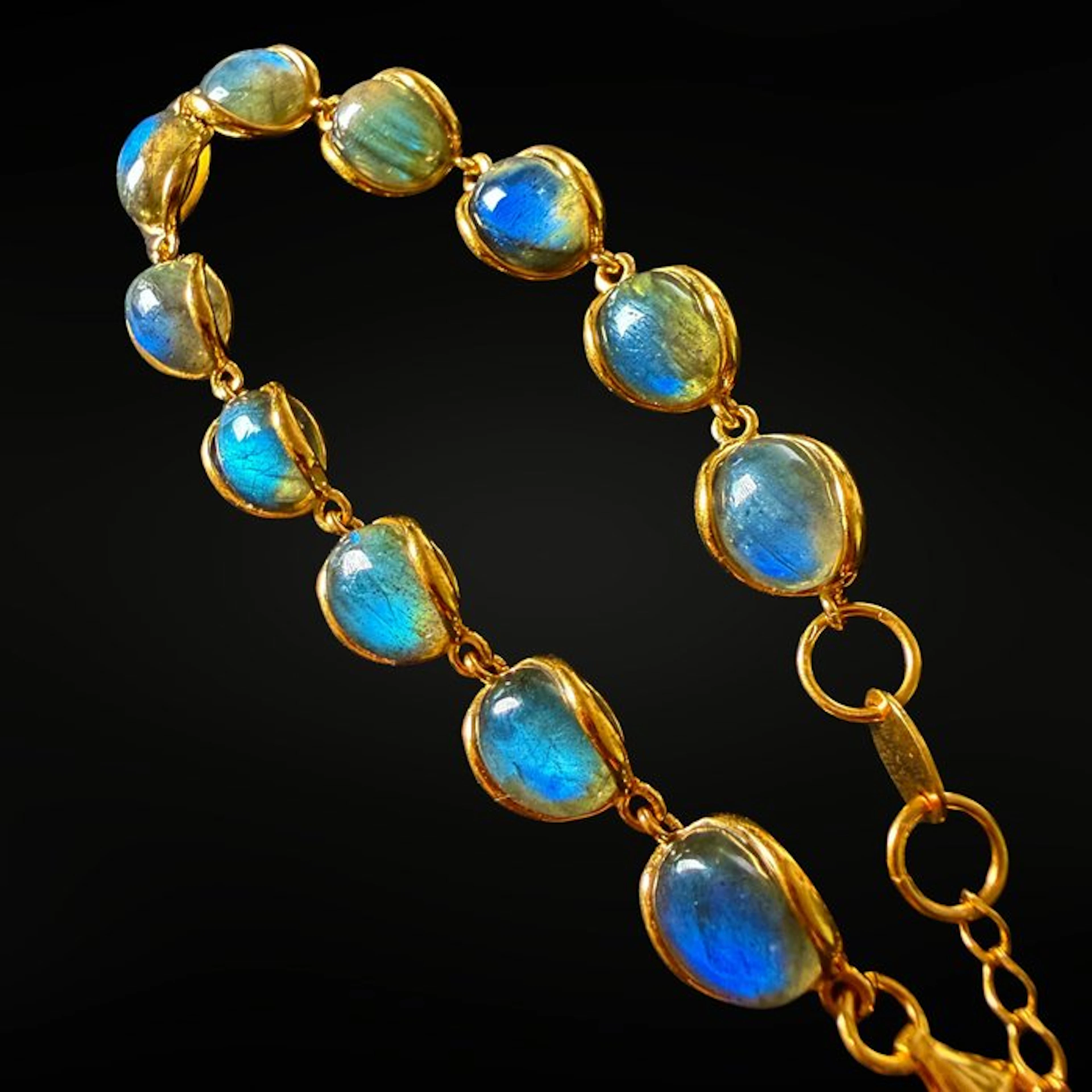 Rare natural Labradorite bracelet of the highest quality...