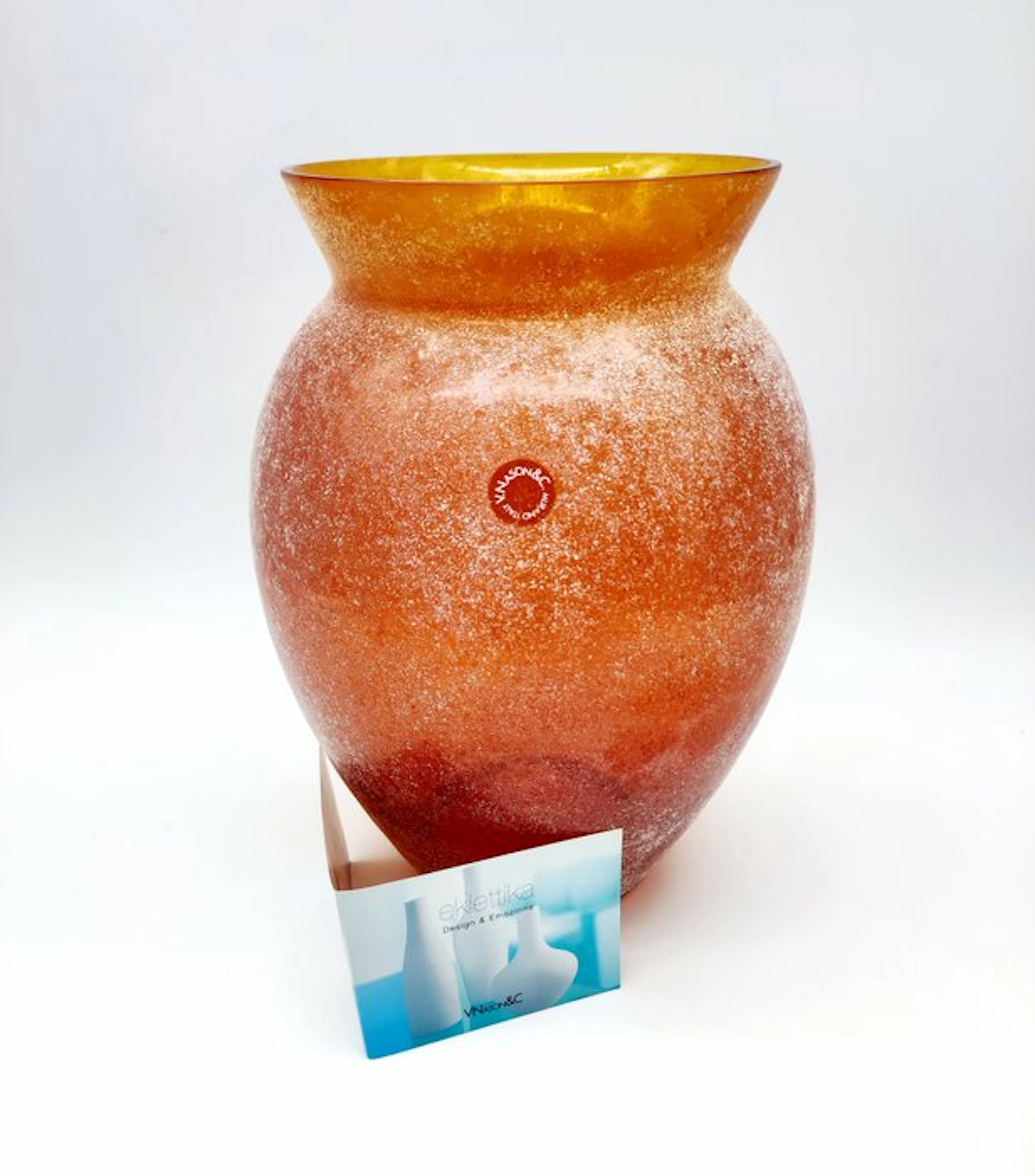 V.Nason&C. - Vase - Eklettika - Murano glass - Sandblasted amber
