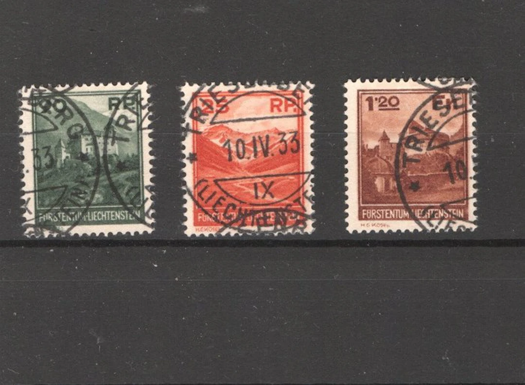 Liechtenstein 1933 - Liechtenstein 1933 used. - Michel 119/121 Euro 600
