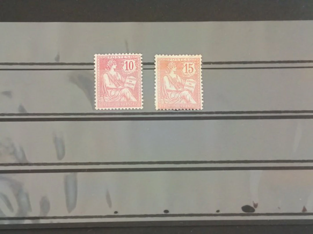 France 1902 - Retouched Mouchon type Nos. 124 and 125