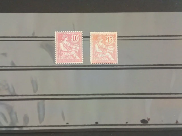 France 1902 - Retouched Mouchon type Nos. 124 and 125