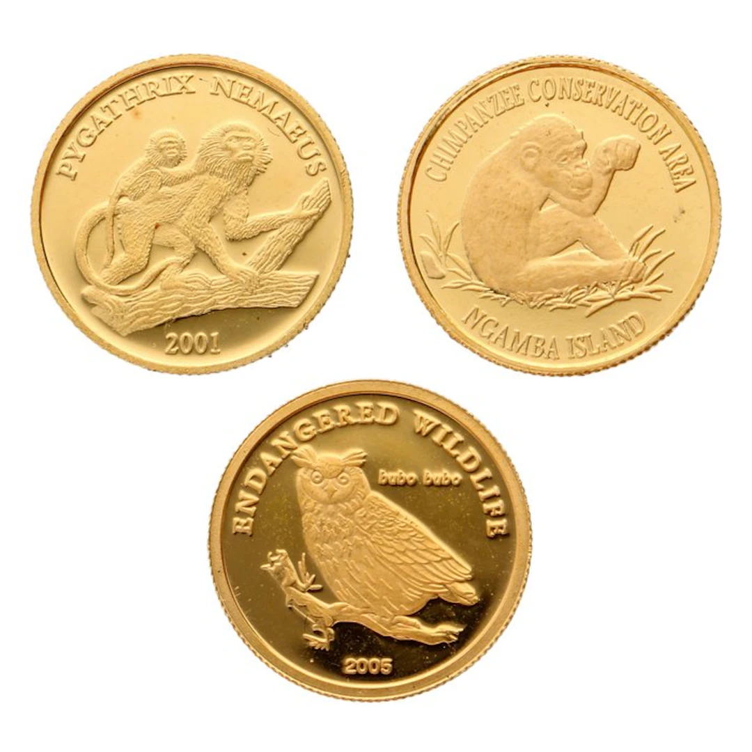 Uganda, Laos, Mongolia. 1999/2005 - "Wildlife" (3 stuks)