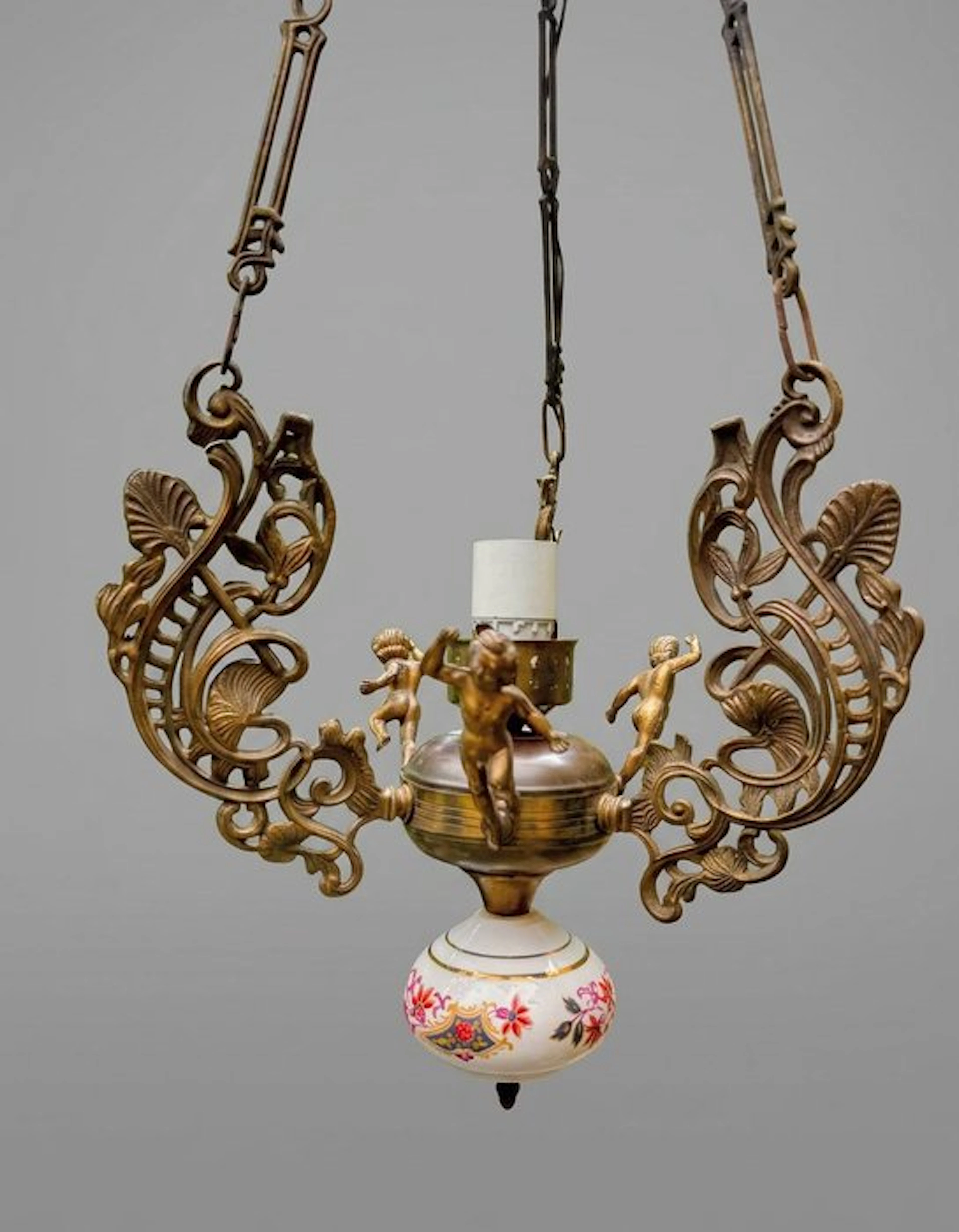 Chandelier - Bronze - Putti Art Nouveau
