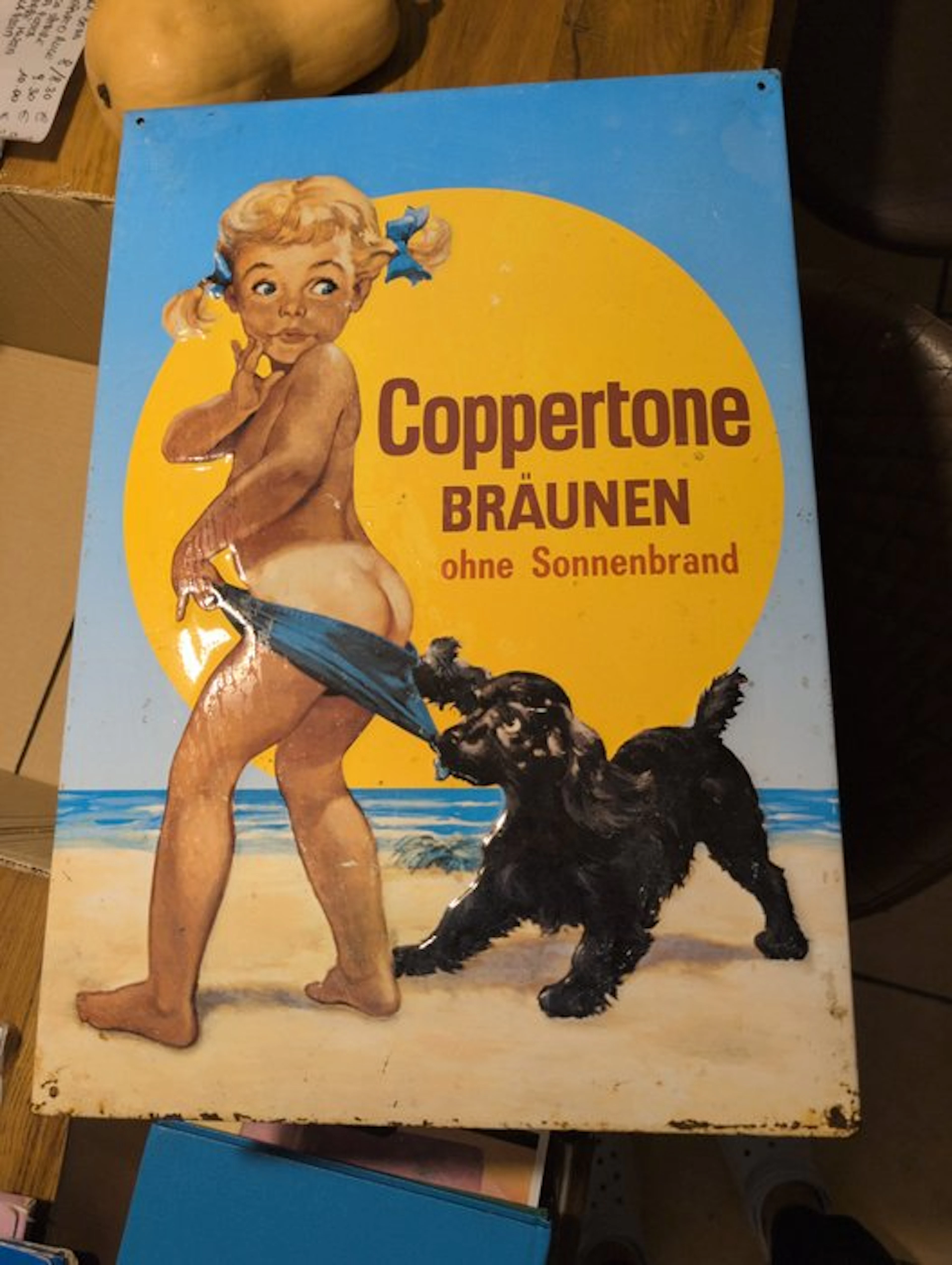 Coppertone Advertising figure - Enamel, Metal - 1980-1990