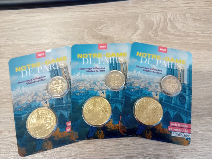 France. Coin Card 2025 "Notre-Dame de Paris...