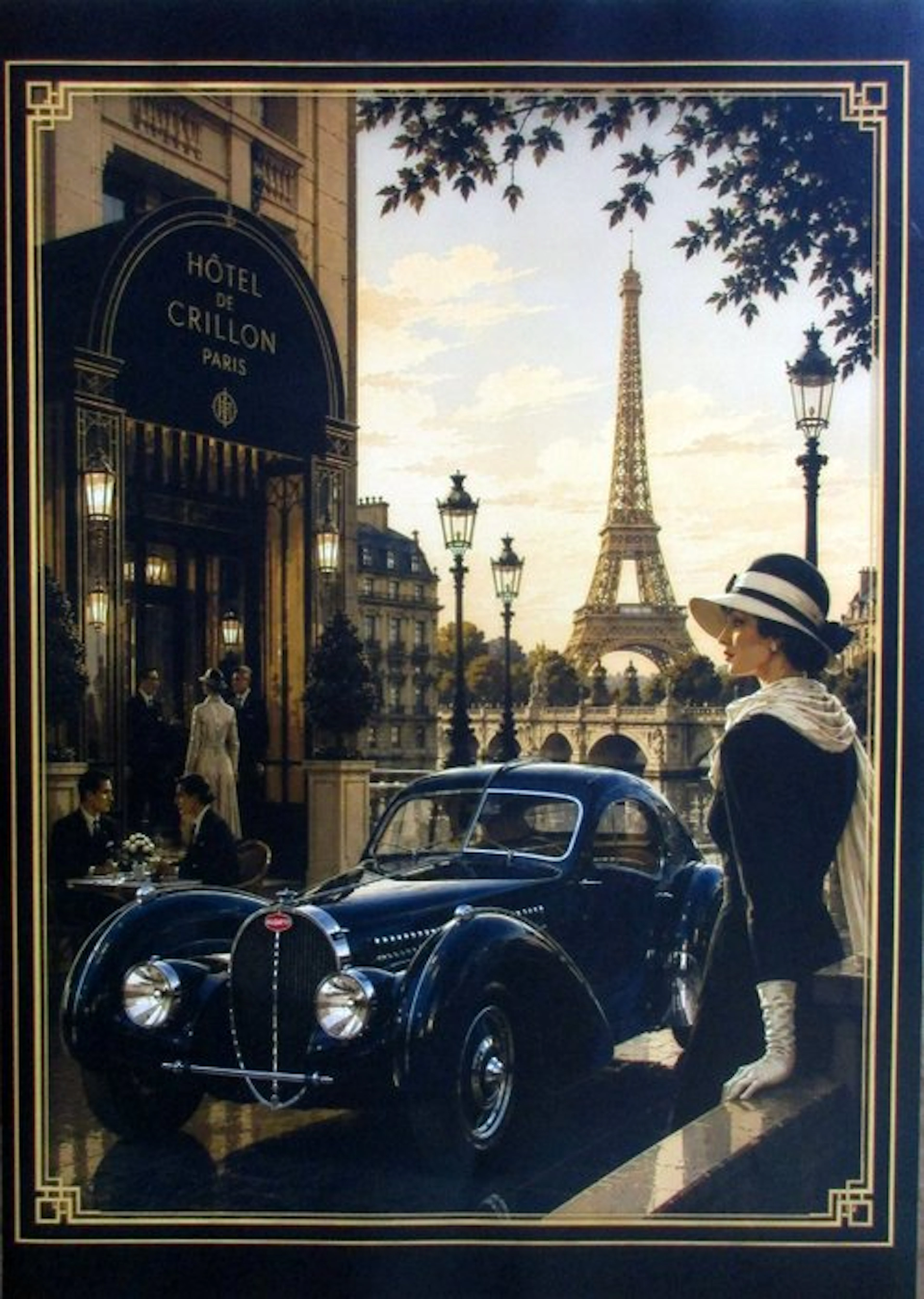 Artwork - Bugatti in Paris - Art Deco Style