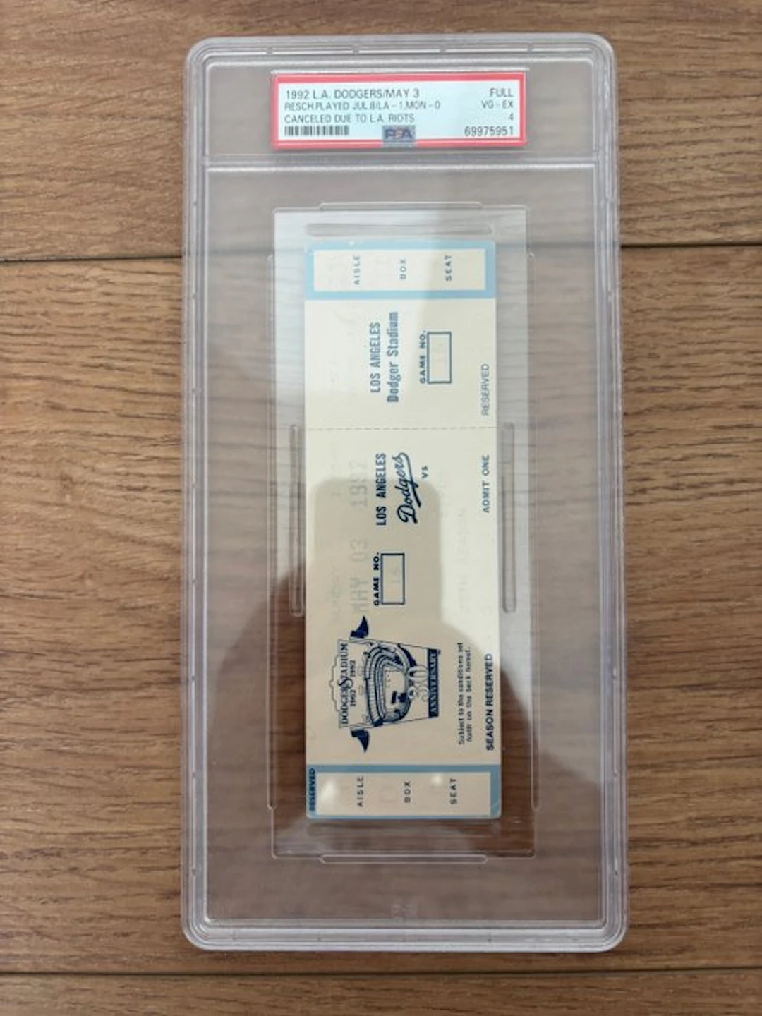 Los Angeles Dodgers - MLB - 1992 - Ticket