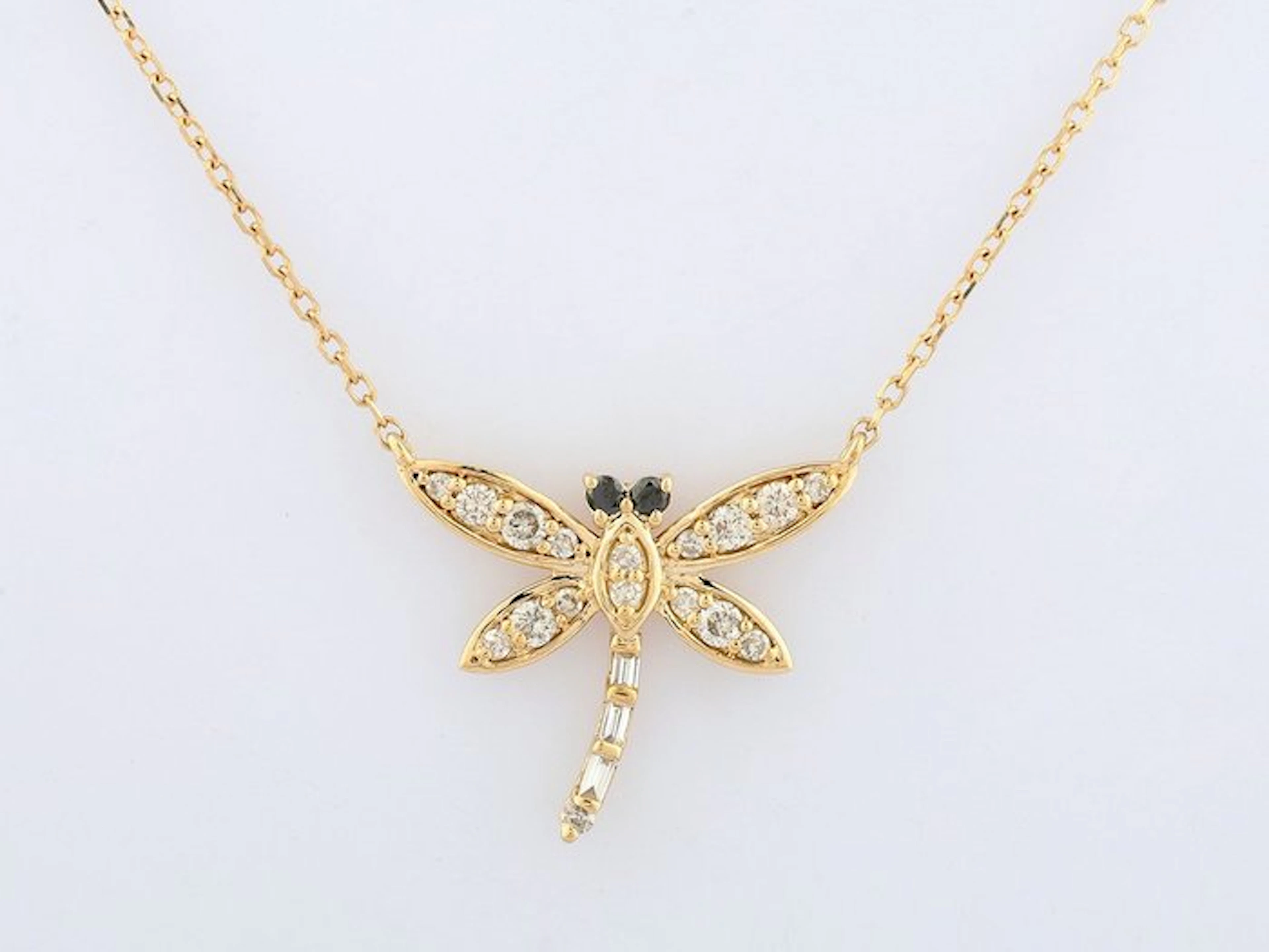 Necklace with pendant - 14 kt. Yellow gold - 0.24ct. tw. Diamond (Natural)