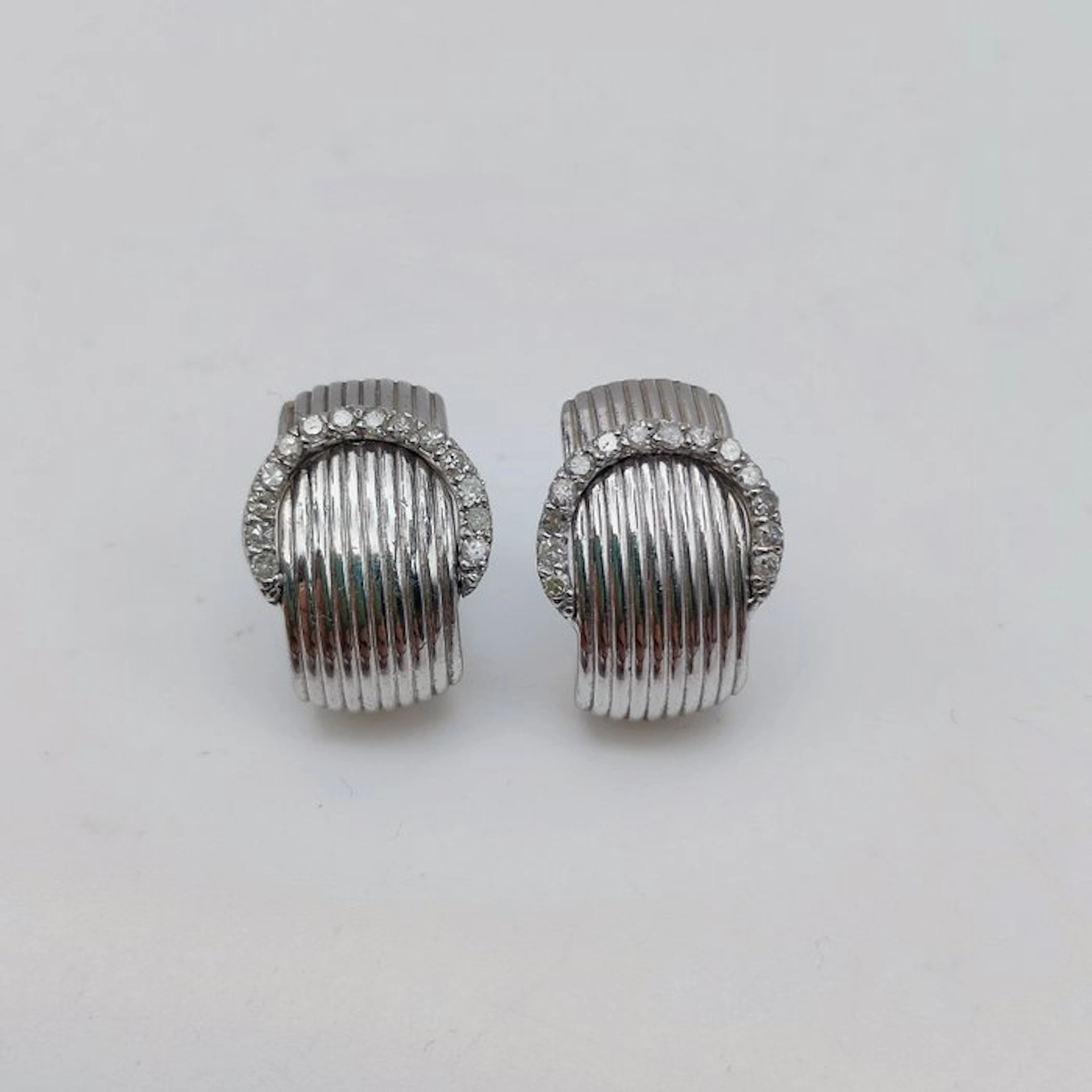 No reserve price - Earrings Silver - 0.24ct. tw. Diamond (Natural)