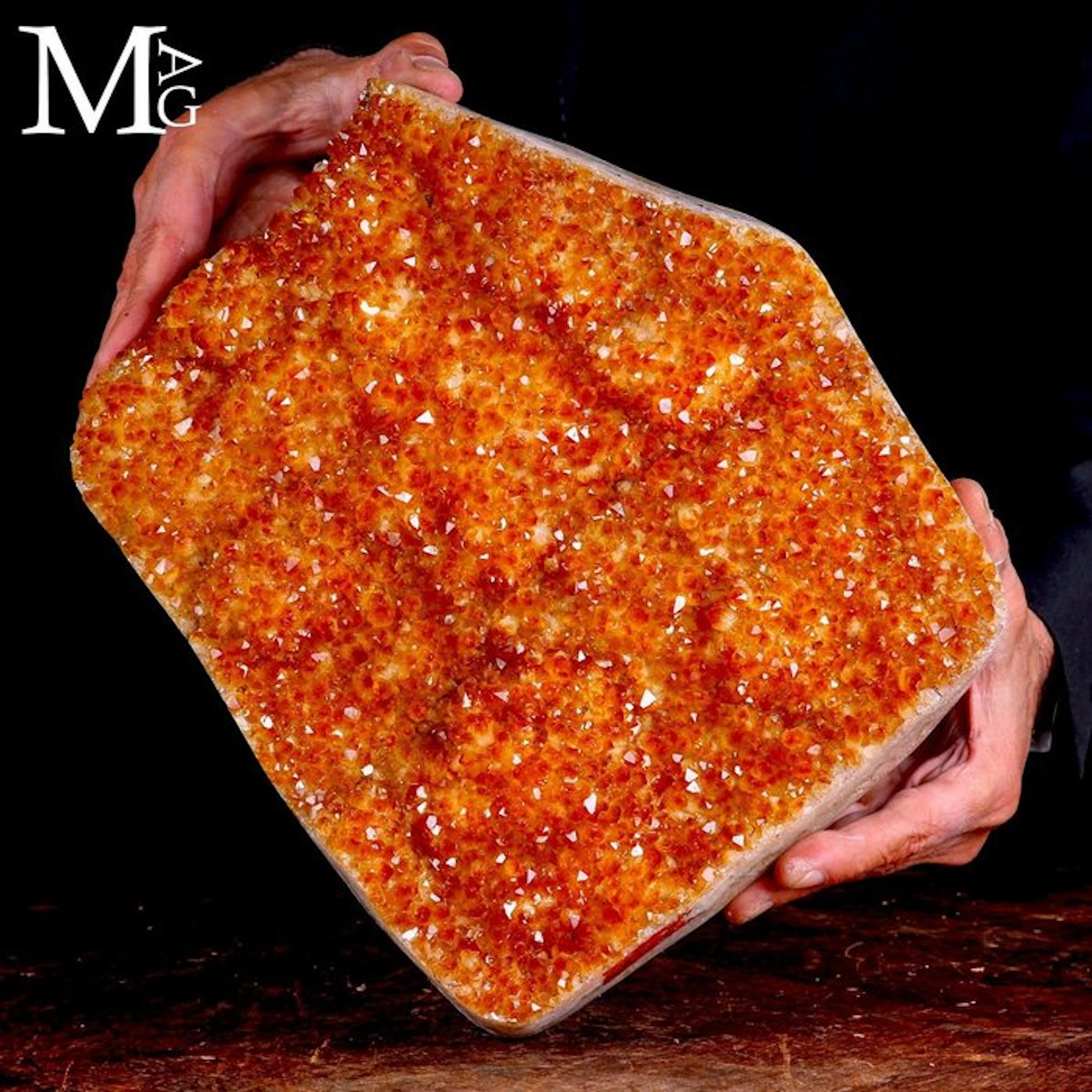 Vibrant Madeira Citrine Quartz Druzy