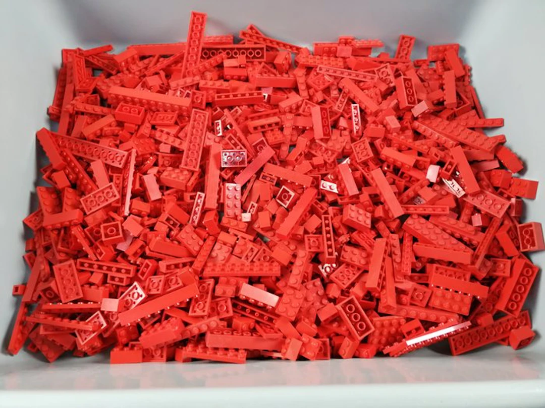 LEGO - geen serie - 02. Partij van 1000 rode bouwstenen - 1990-2000