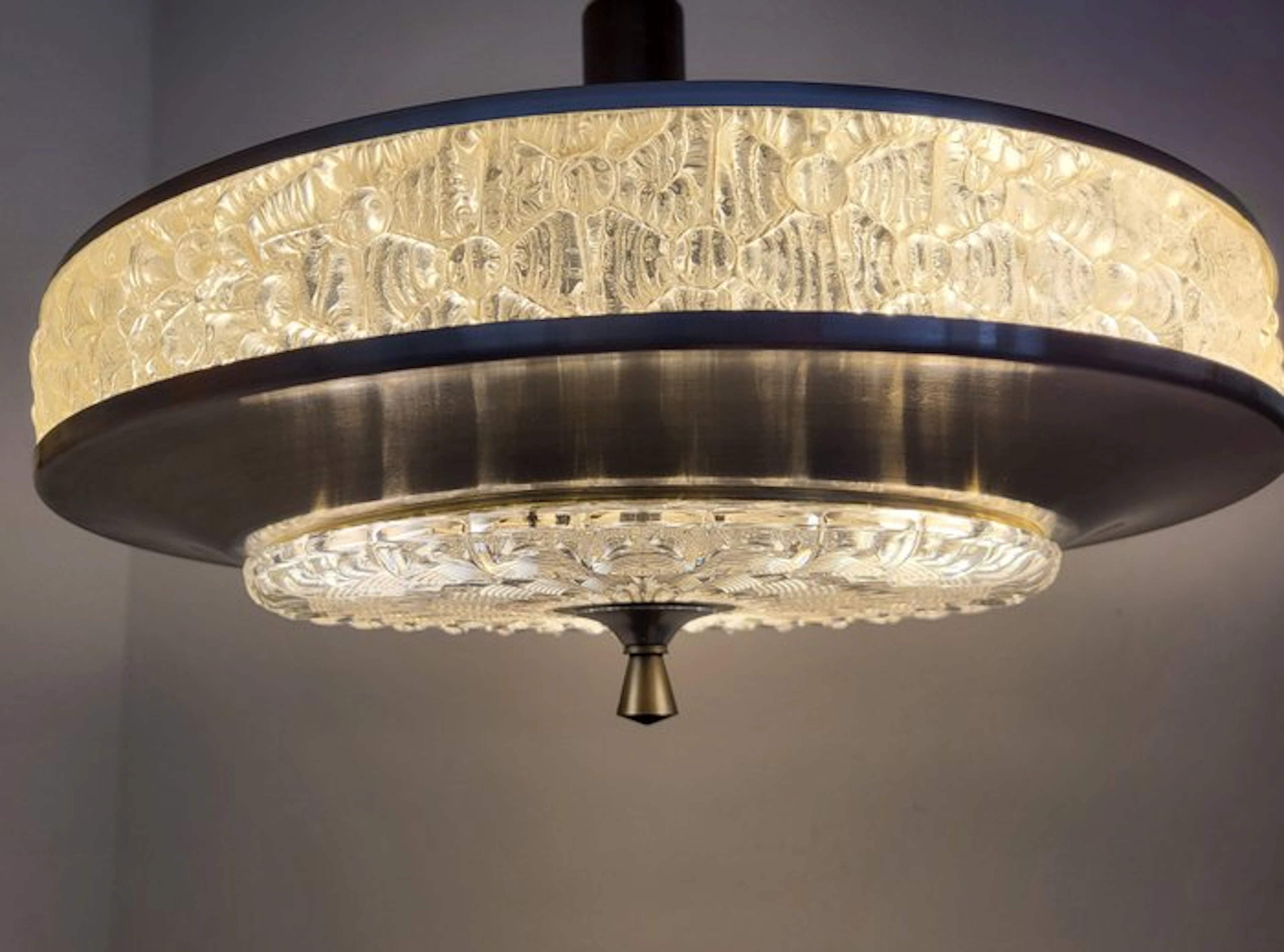 Herda - Lamp - Glass, Aluminium - Mid-century Space Age