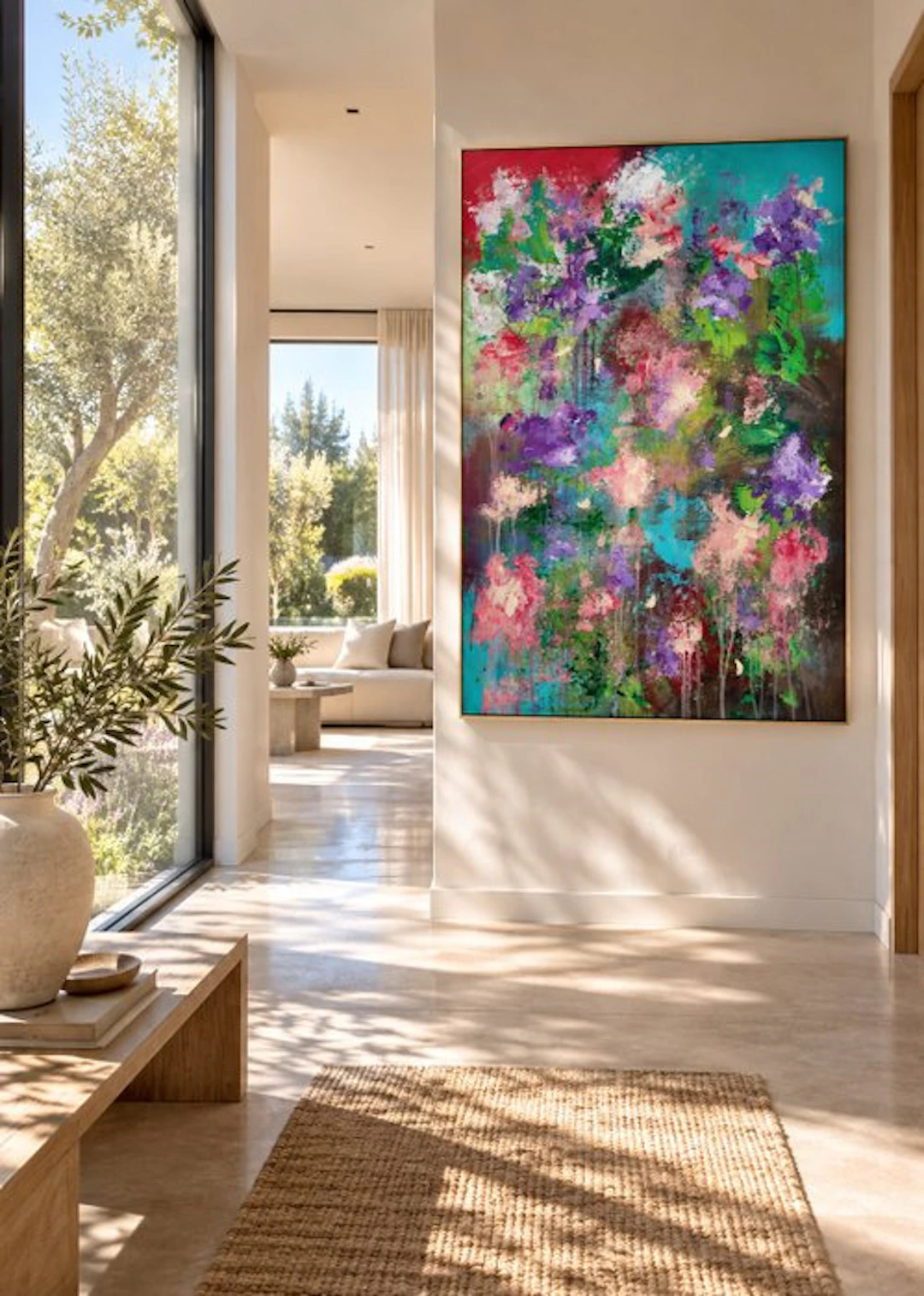 Laura Capellini Art - " LES FLEURS " #84 (XL) Acrylic on canvas - Hand signed