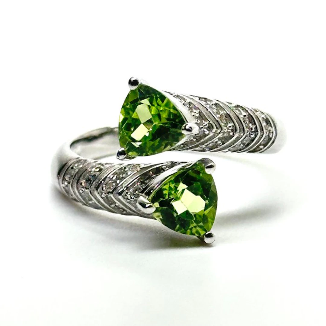 No reserve price - Ring 925 Silver with Natural Peridot