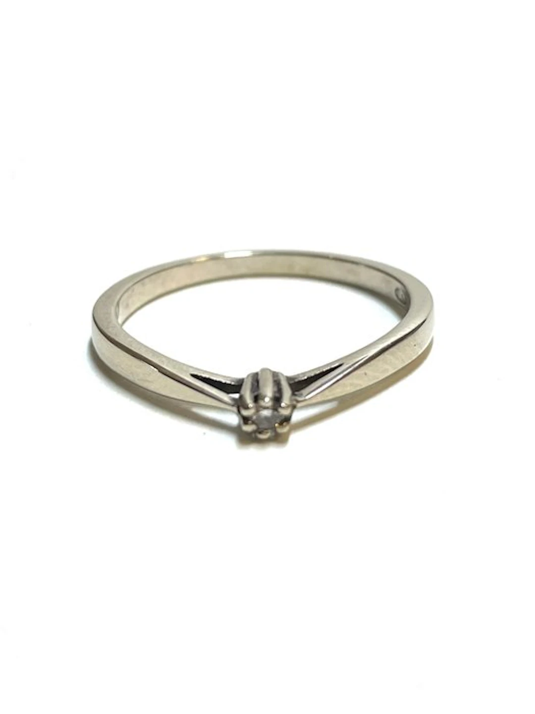 No reserve price - Ring - 14 kt. White gold - 0,02ct. tw. Diamond (Natural)