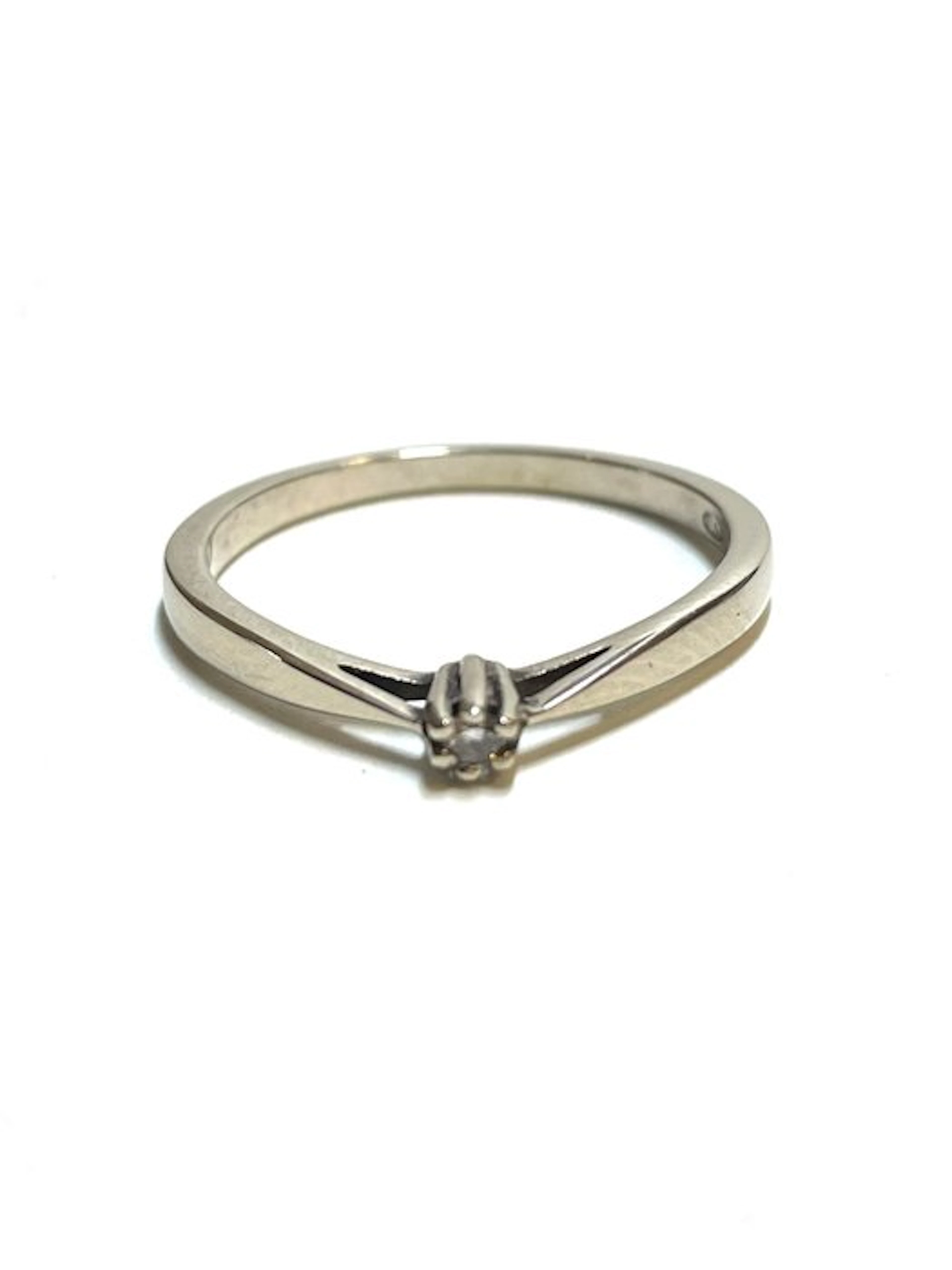 No reserve price - Ring - 14 kt. White gold - 0,02ct. tw. Diamond (Natural)