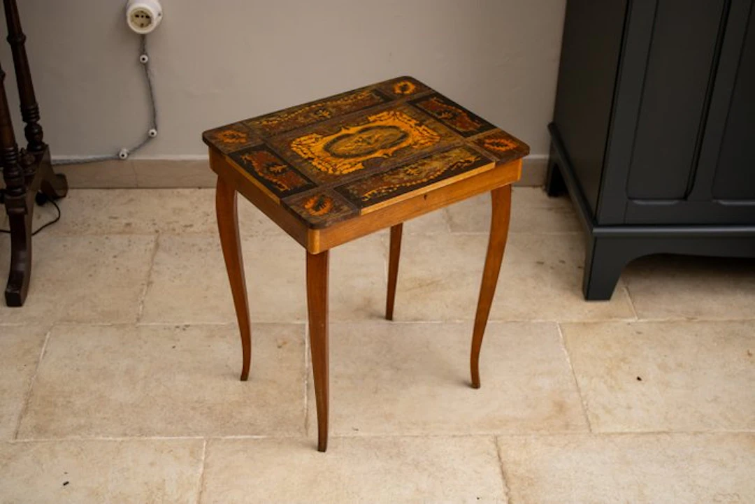 Side table - Polychrome inlays for carillon - Wood - Sorrentino