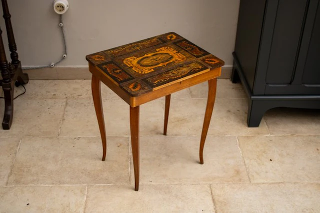 Side table - Polychrome inlays for carillon - Wood - Sorrentino