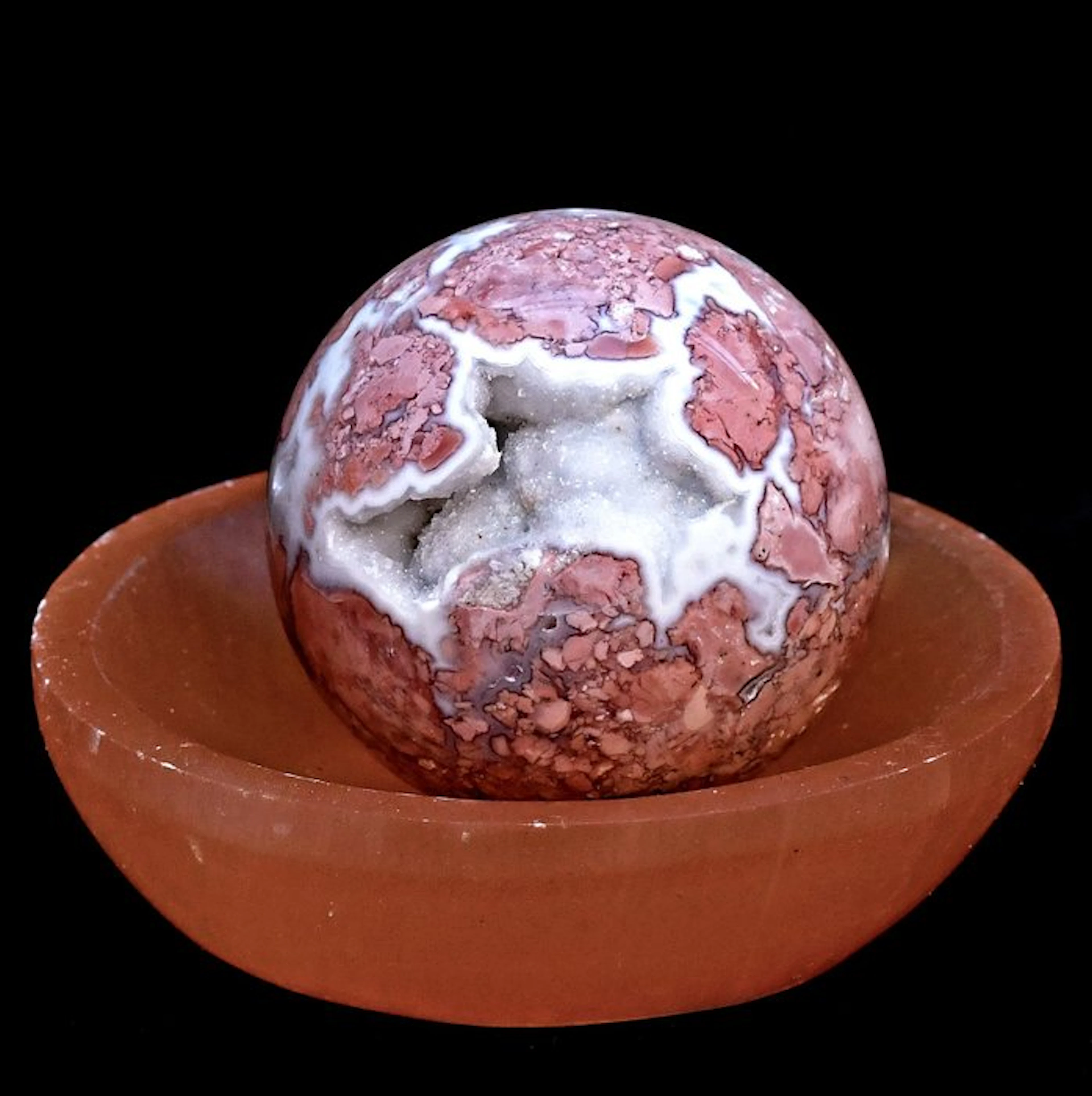 High-quality natural cotton candy agate sphere and...