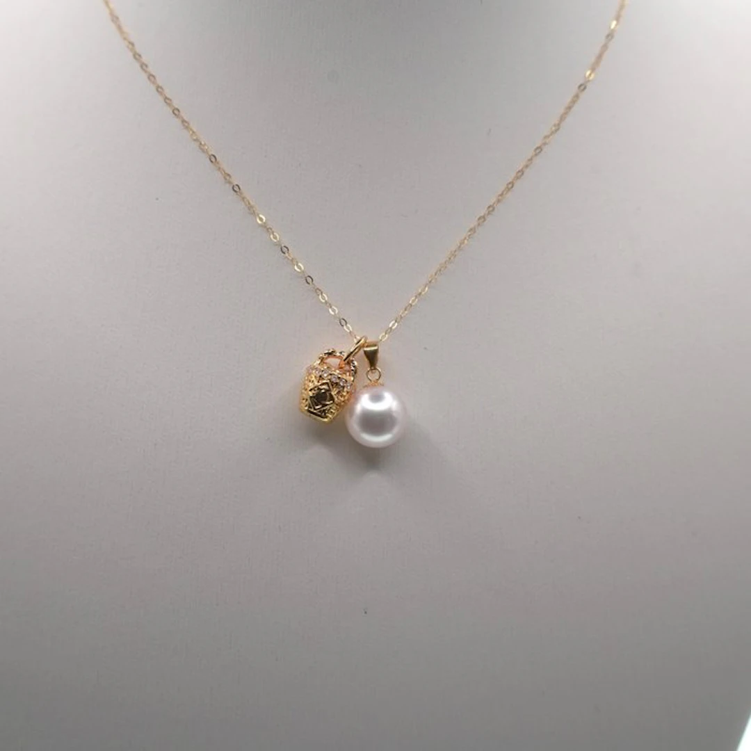 Pearl - other - Necklace - Akoya + Golden Basket