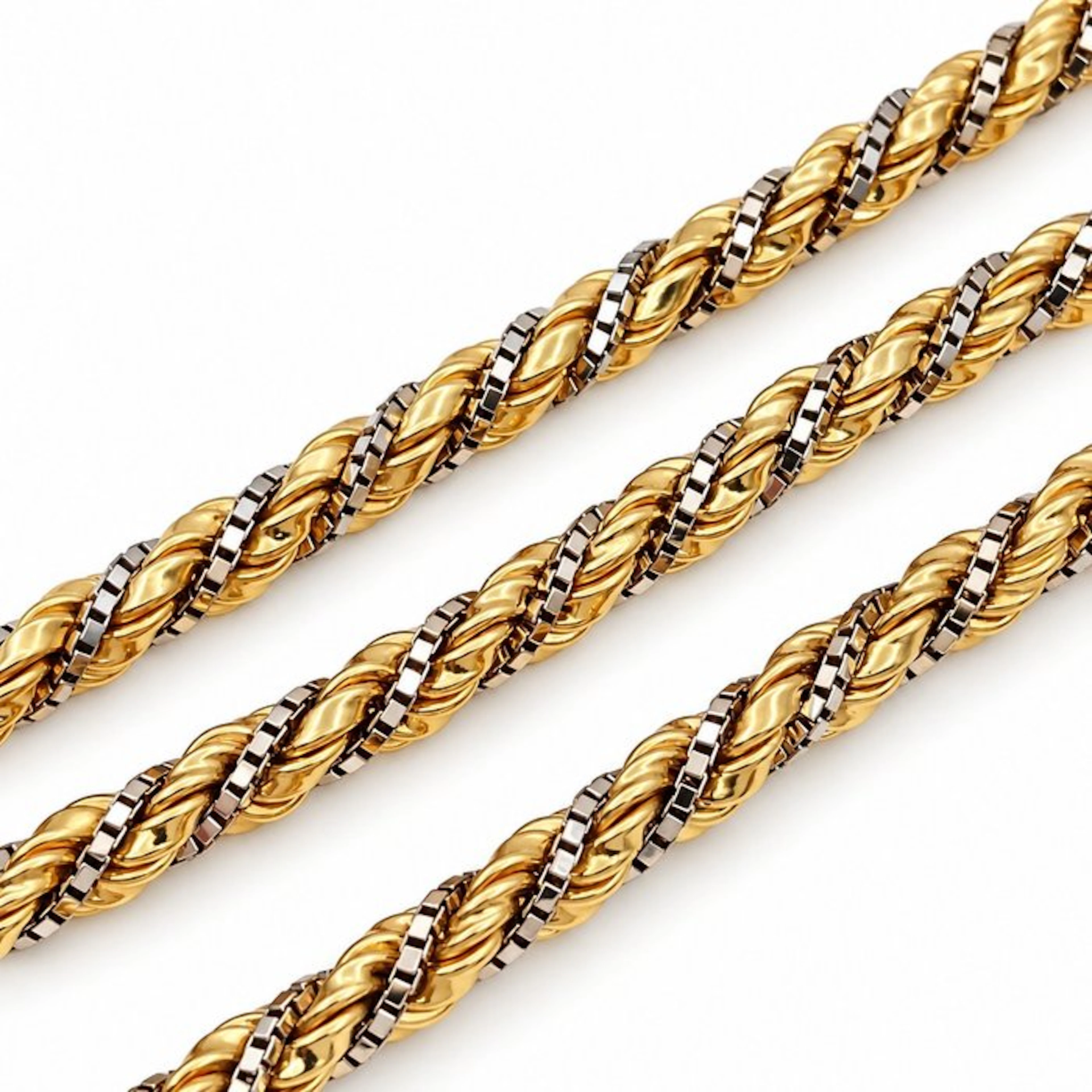Necklace - 18 kt. Yellow gold, White gold - Made in Italy - NIK