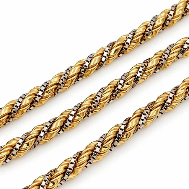 Necklace - 18 kt. Yellow gold, White gold - Made in Italy - NIK