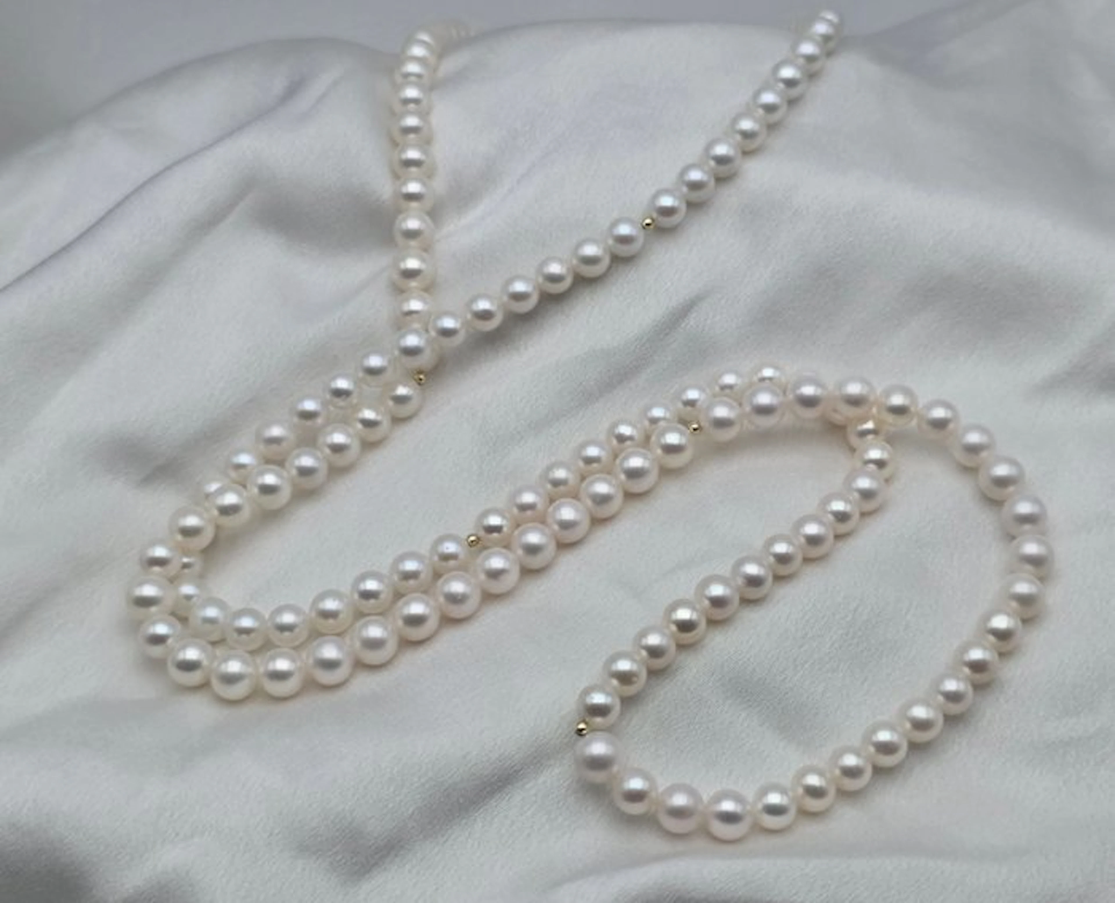 No reserve price - Necklace - 18 kt. Yellow gold, 97 cm Pearl