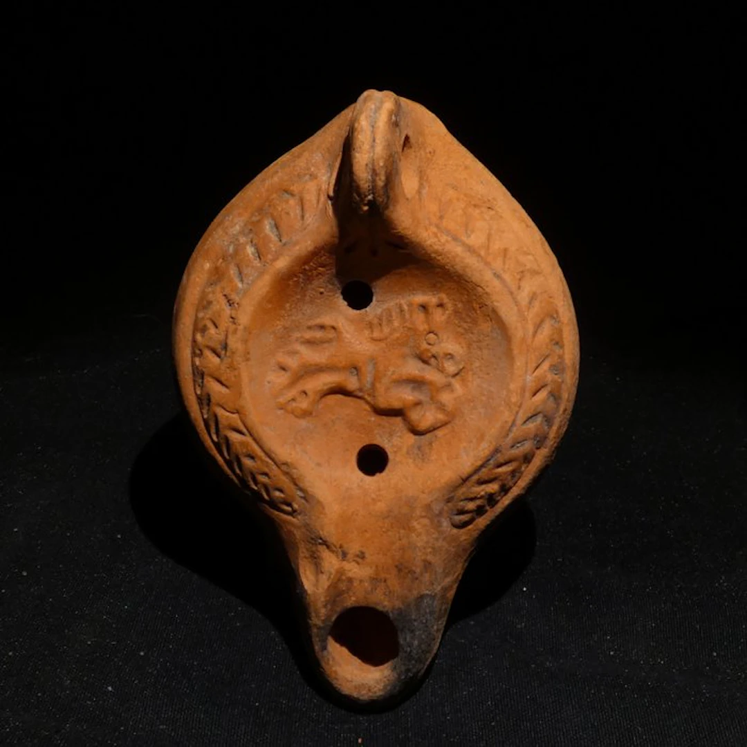 Late Roman/Early Byzantine Terracotta Oil Lamp with a horse
