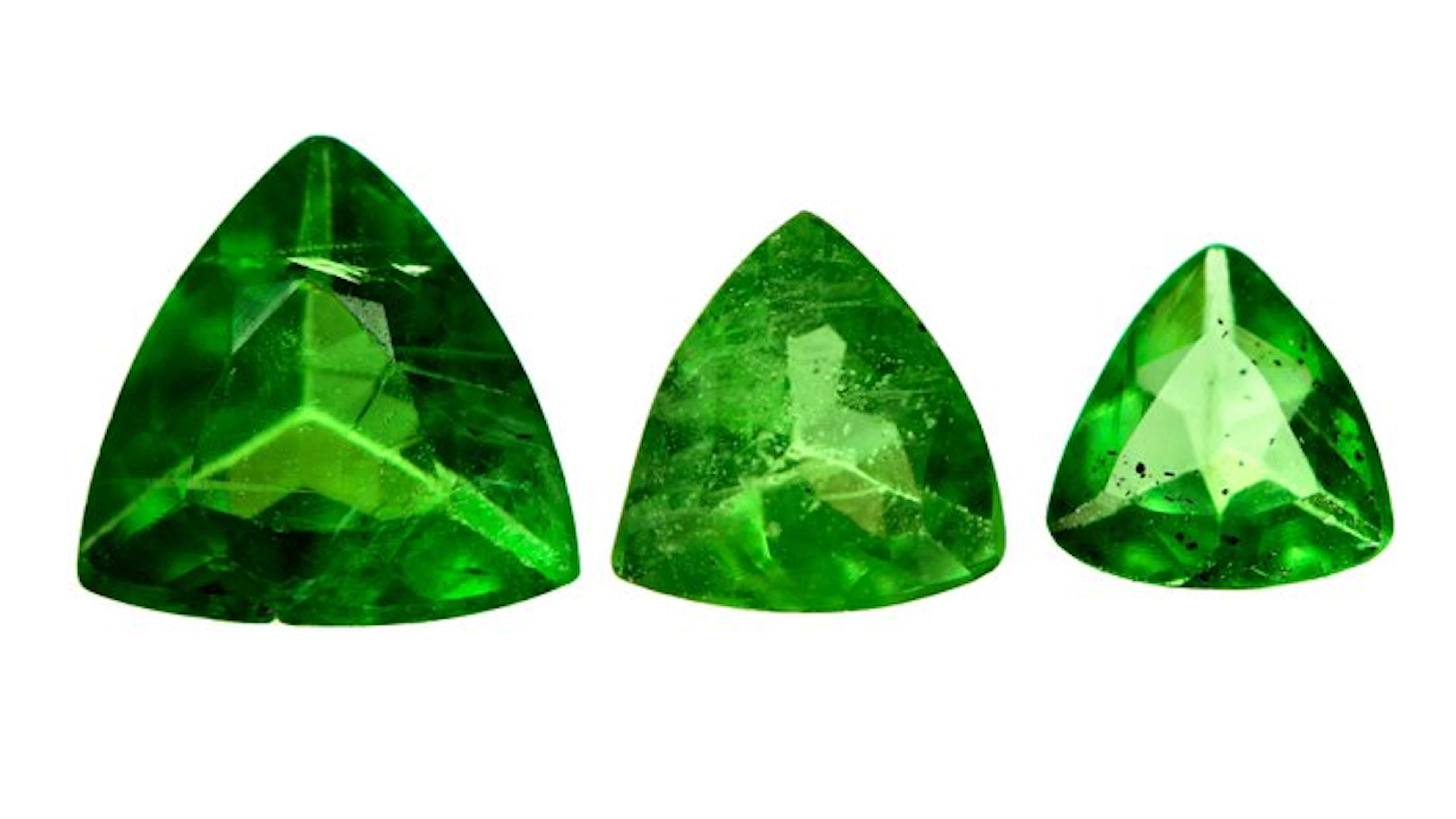 No reserve price - 3 pcs Green Tsavorite - 0.96 ct...
