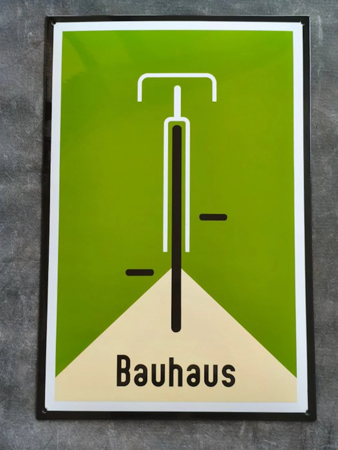 Bauhaus - enamel sign BAUHAUS Fahrrad grün Emailschild Emaille Schild