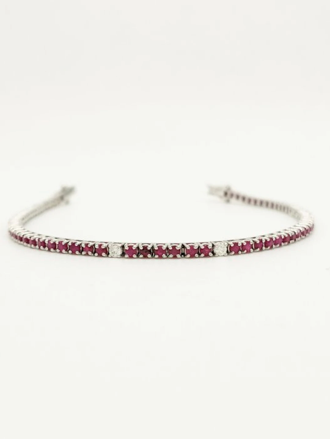 Bracelet - 18 kt. White gold Ruby - Diamond