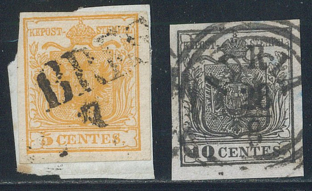 Italian Ancient States - Lombardo Veneto - 5 and 10 c