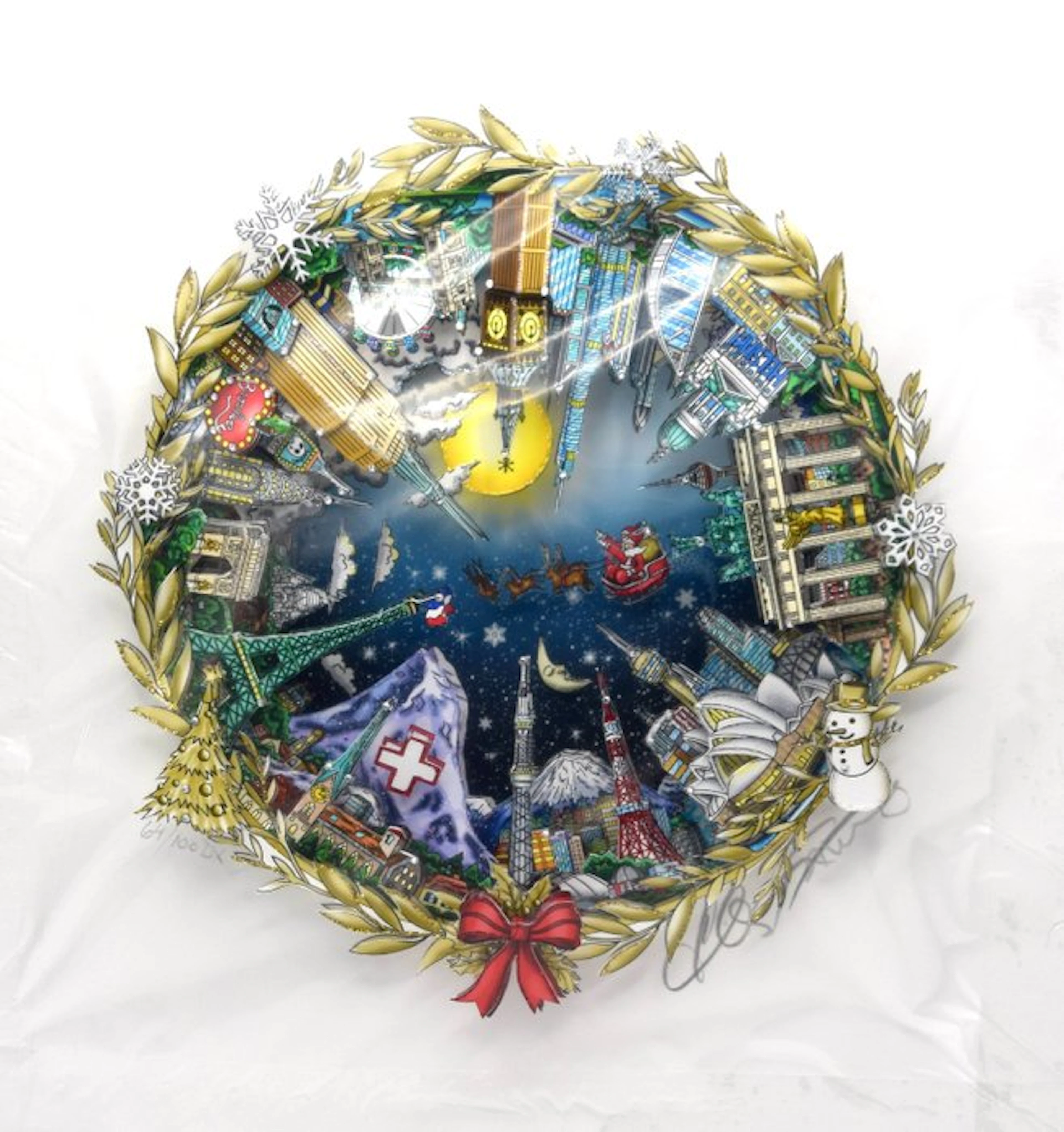 Charles Fazzino (1955) - Santa Claus Around the World